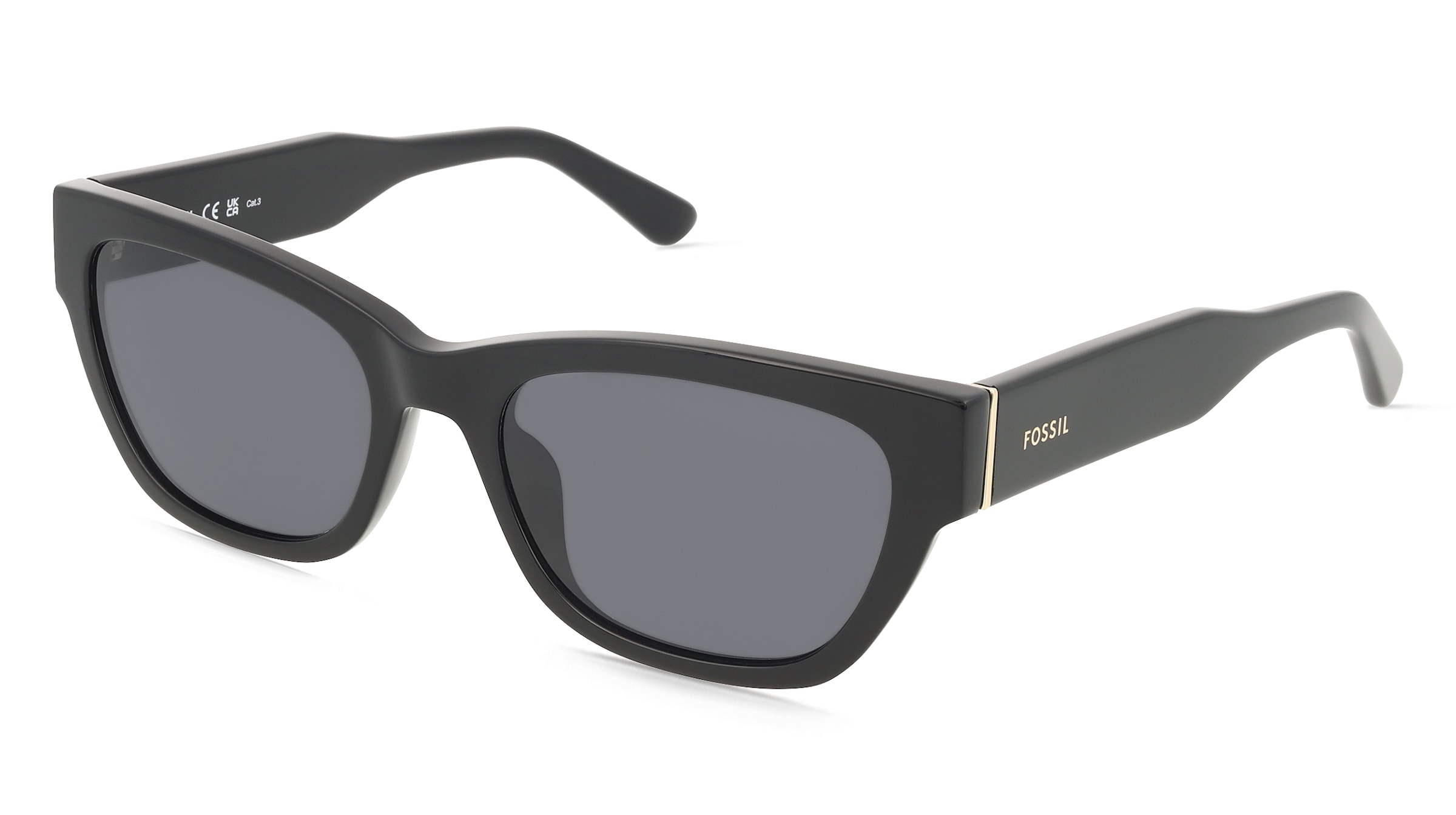 Fossil FOS 2163/G/S Damen-Sonnenbrille Vollrand Eckig Acetat-Gestell, Schwarz