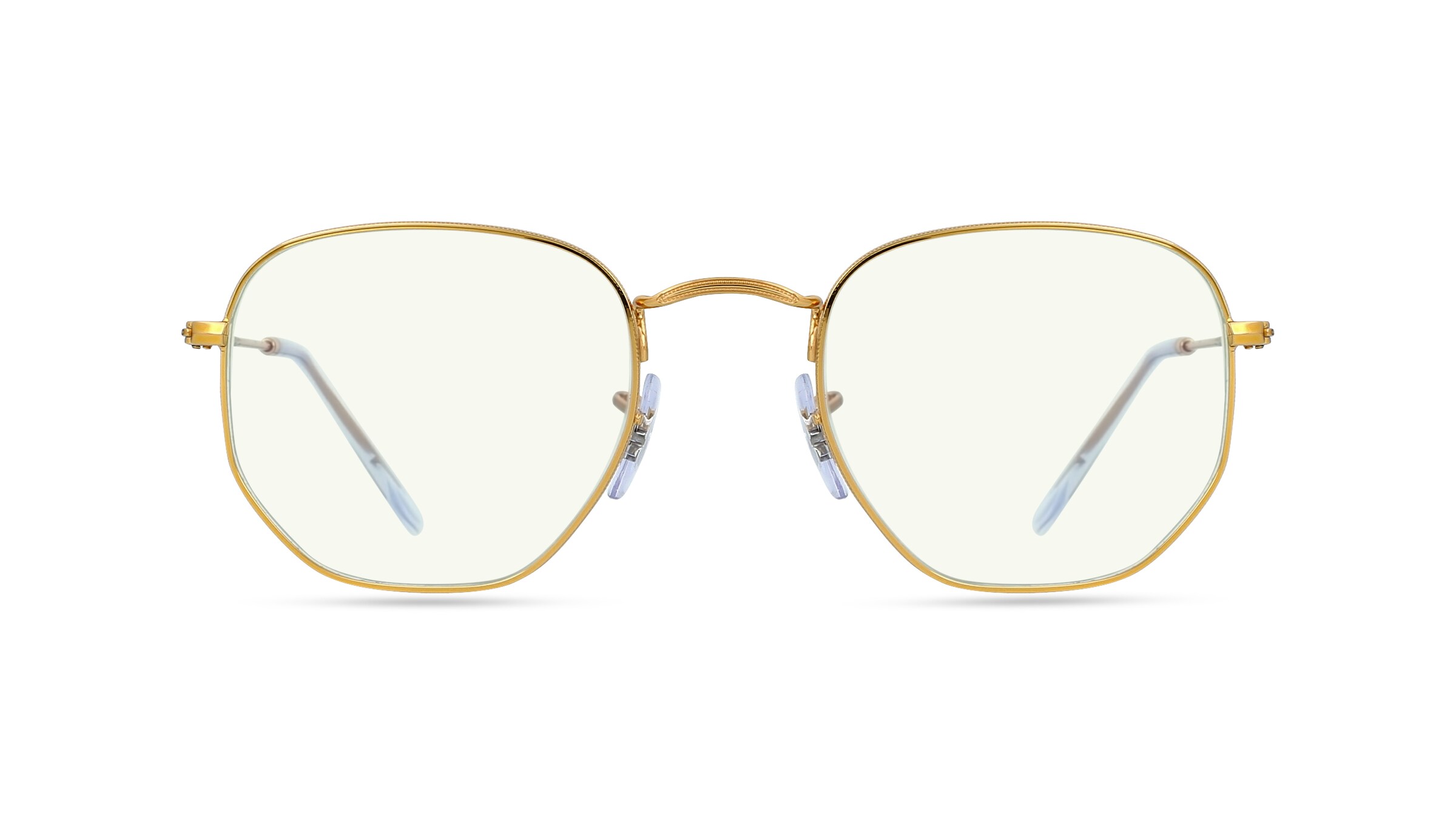 Ray-Ban RB 3548 HEXAGONAL BL Unisex-Brille inkl. Gläser Vollrand Quadratisch Metall-Gestell 54/21/145, gold