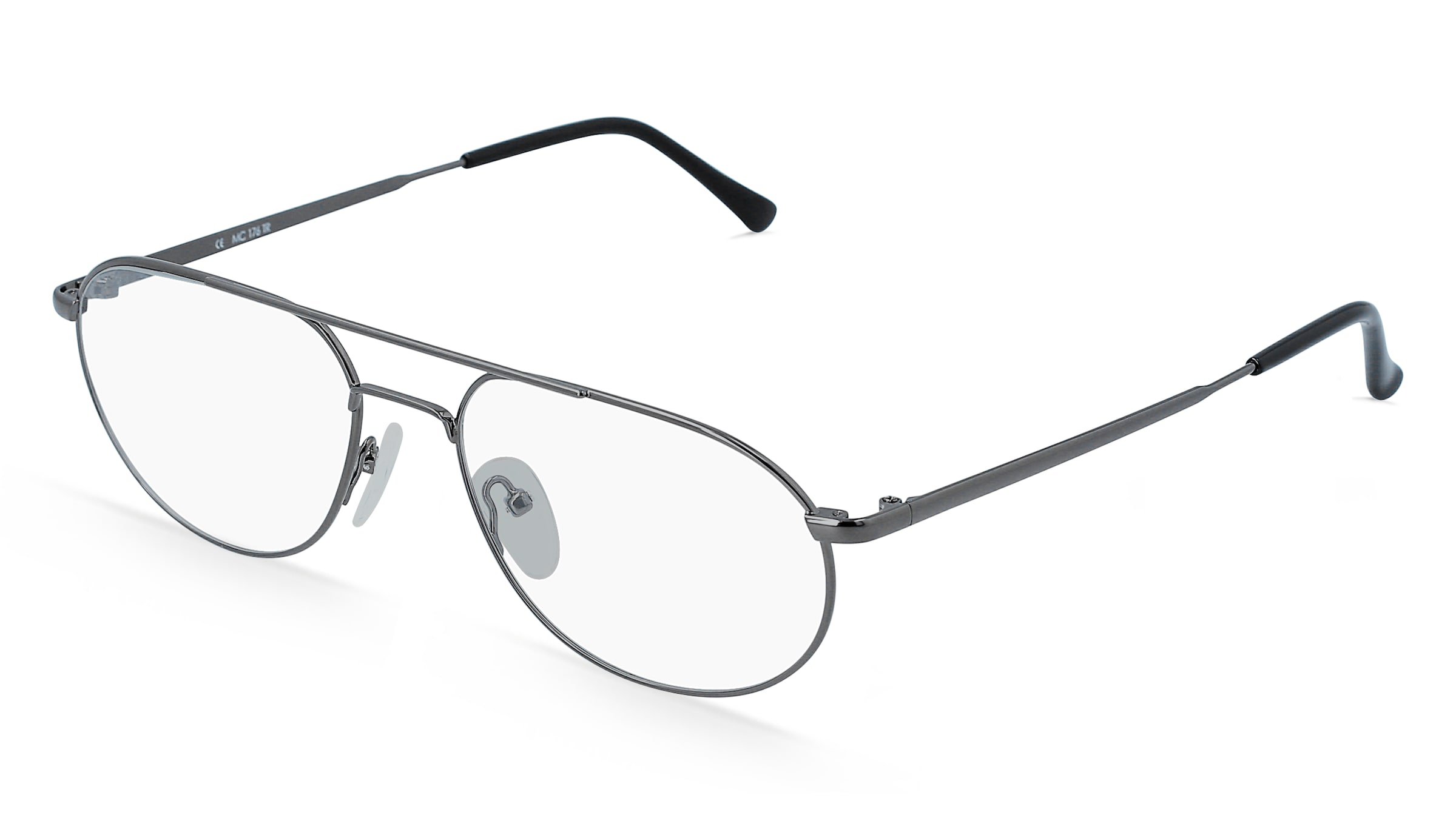 Fielmann MC 176 TR Herren-Brille inkl. Gläser Vollrand Pilot Metall-Gestell 52mm/16mm/135mm, grau