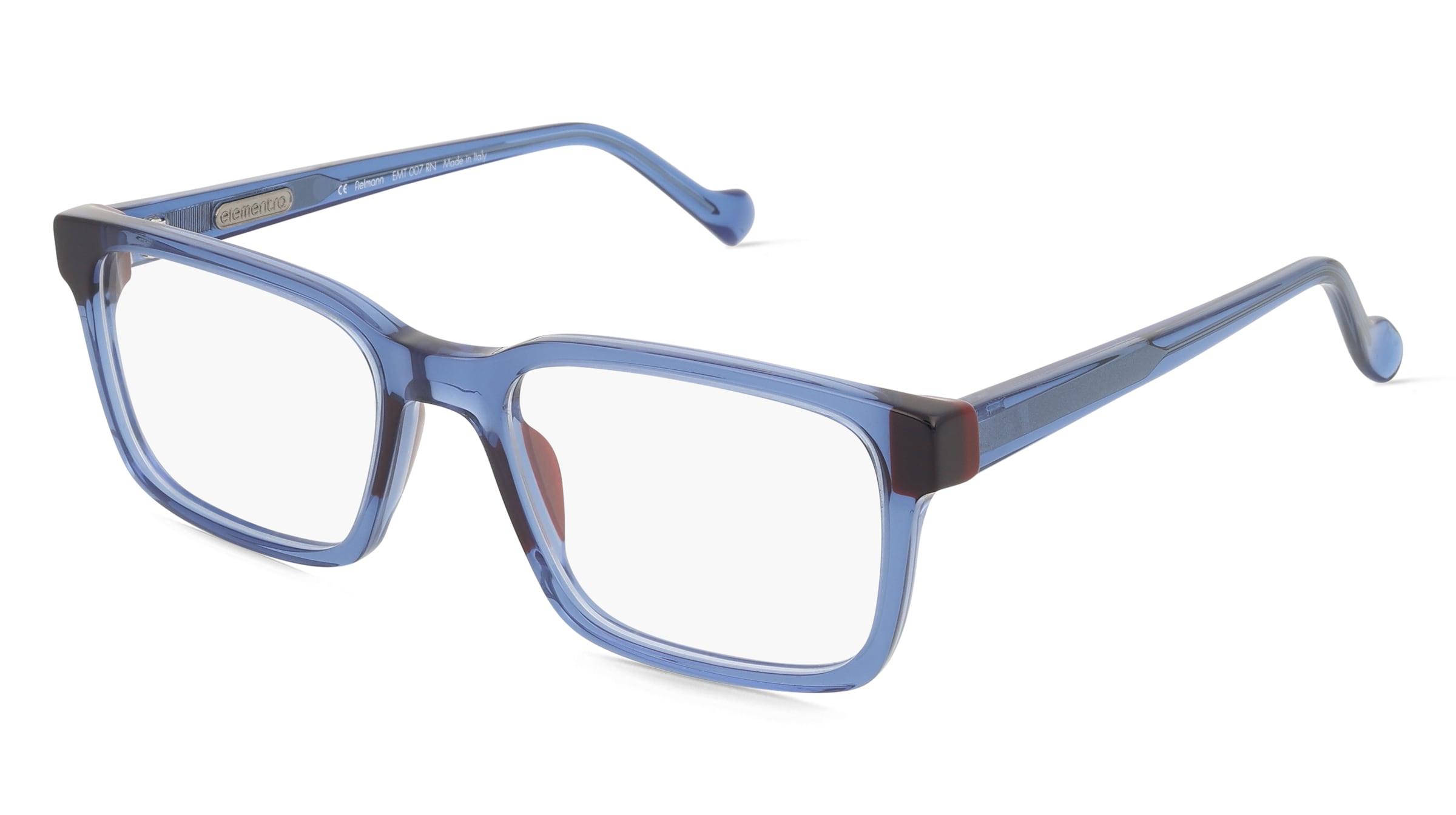 Fielmann Elementra EMT 007 RN Herren-Brille inkl. Gläser Vollrand Quadratisch Acetat-Gestell 54/19/145, Blau