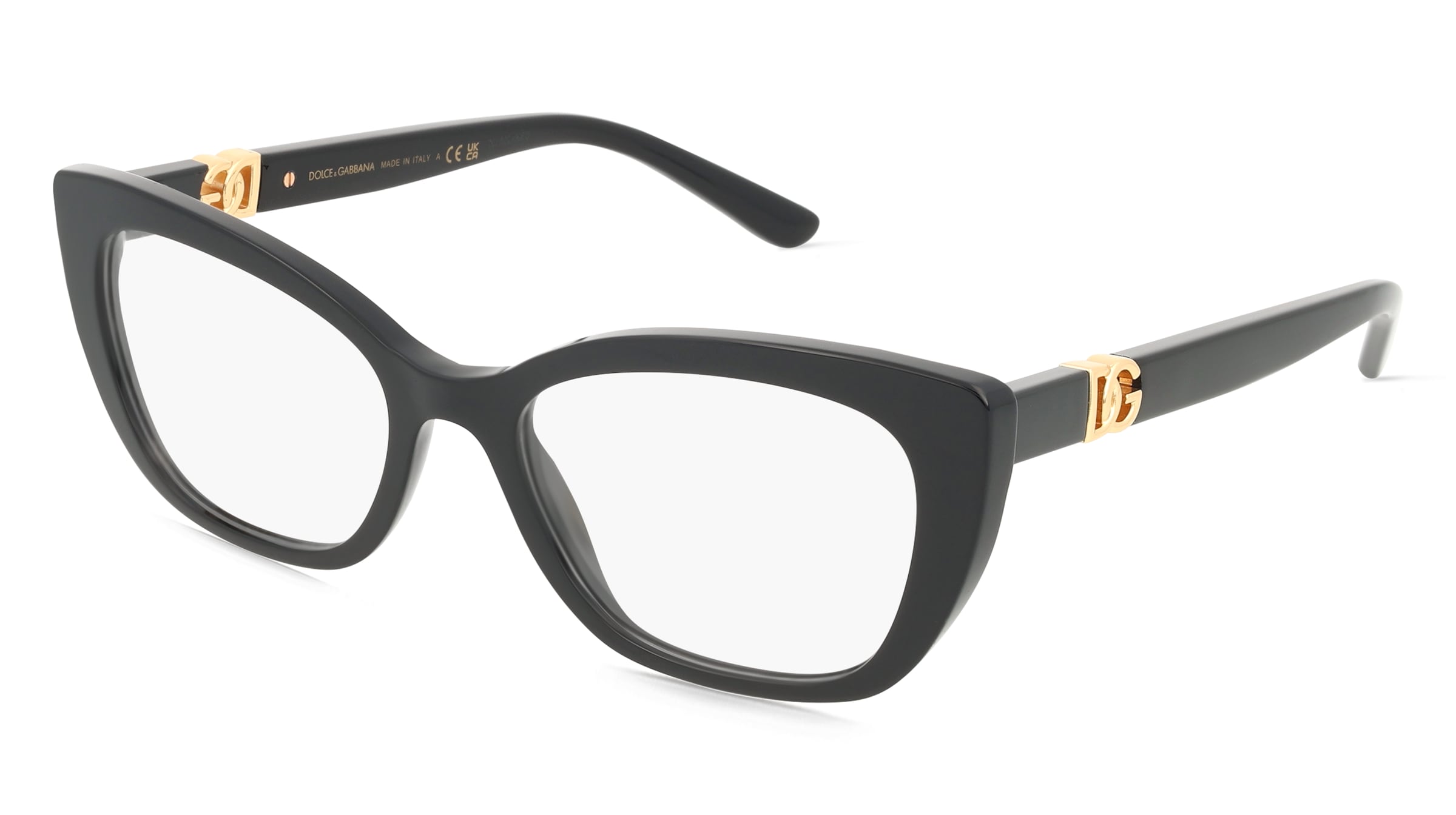 Dolce&amp;Gabbana DG3398 Damen-Brille inkl. Gläser Vollrand Cat Eye Acetat-Gestell 54/18/145, Schwarz