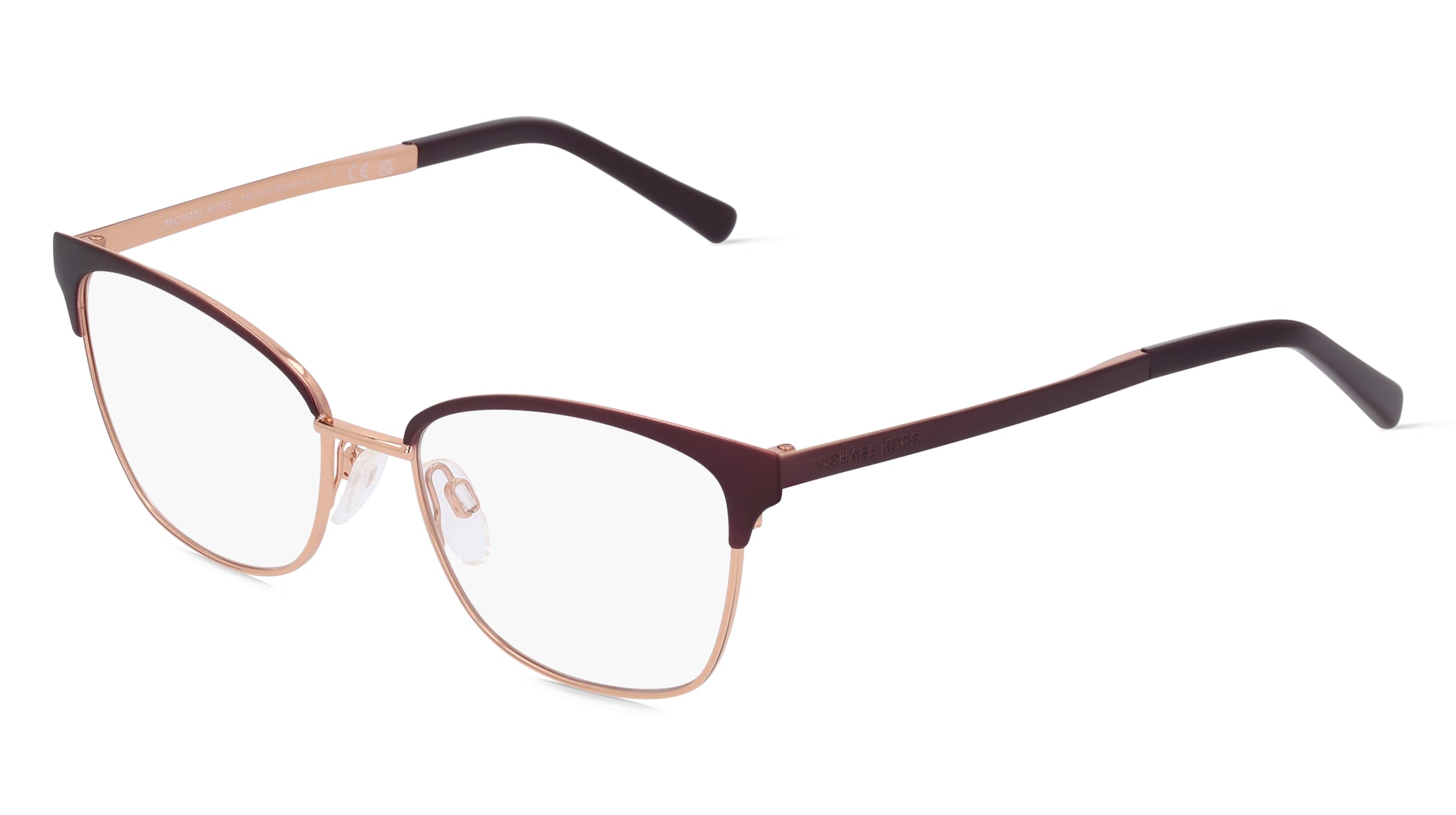 Michael Kors MK3012 Damen-Brille inkl. Gläser Vollrand Butterfly Metall-Gestell 51/17/135, Braun