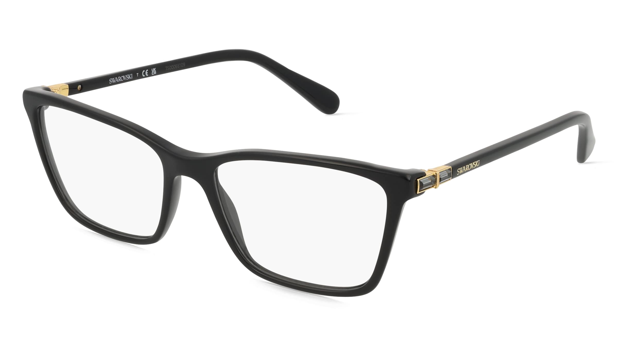 Swarovski SK2015 Damen-Brille inkl. Gläser Vollrand Quadratisch Acetat-Gestell 53/16/140, Schwarz