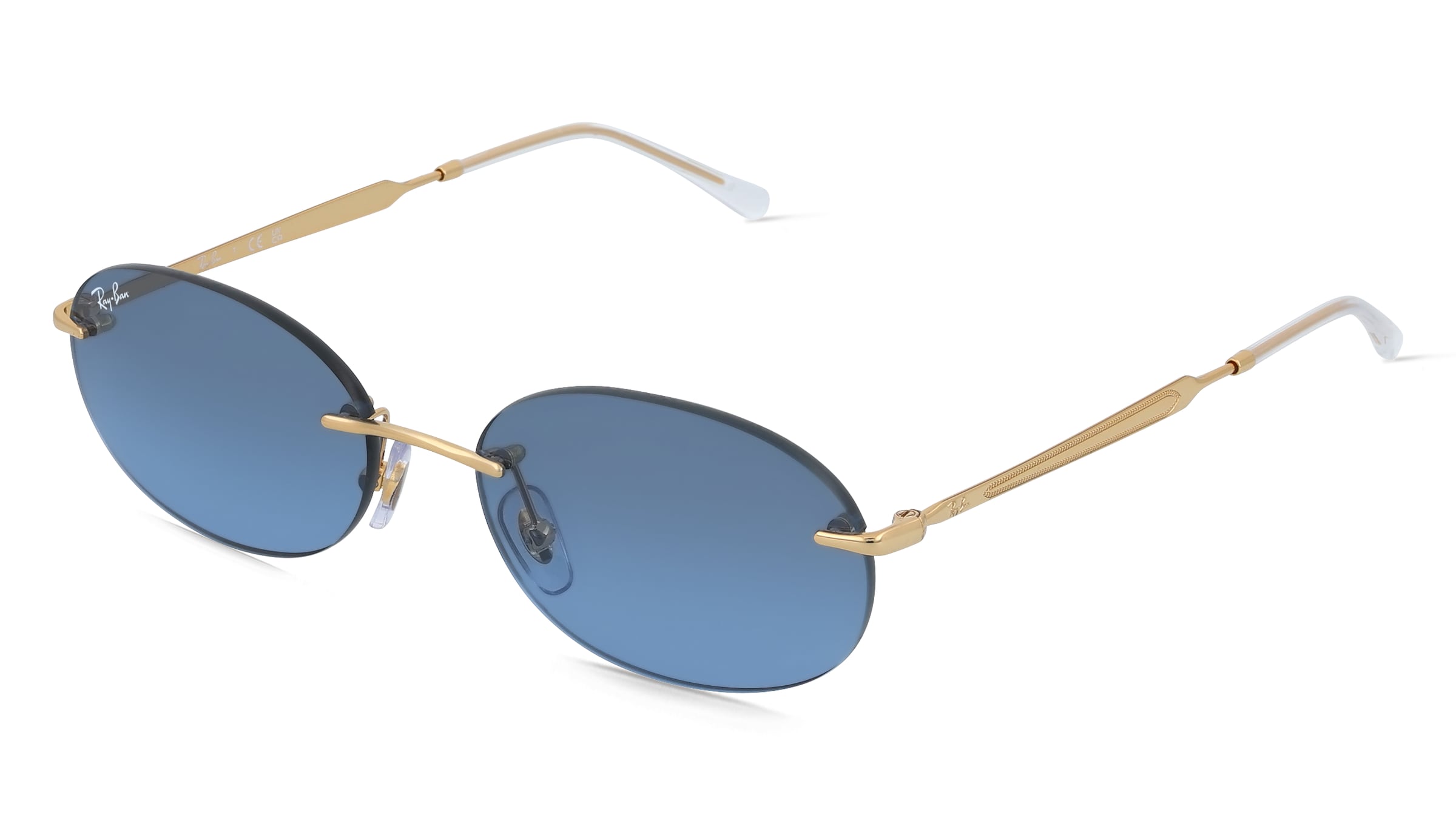 Ray-Ban RB3767 Unisex-Sonnenbrille Randlos Oval Metall-Gestell, Gold