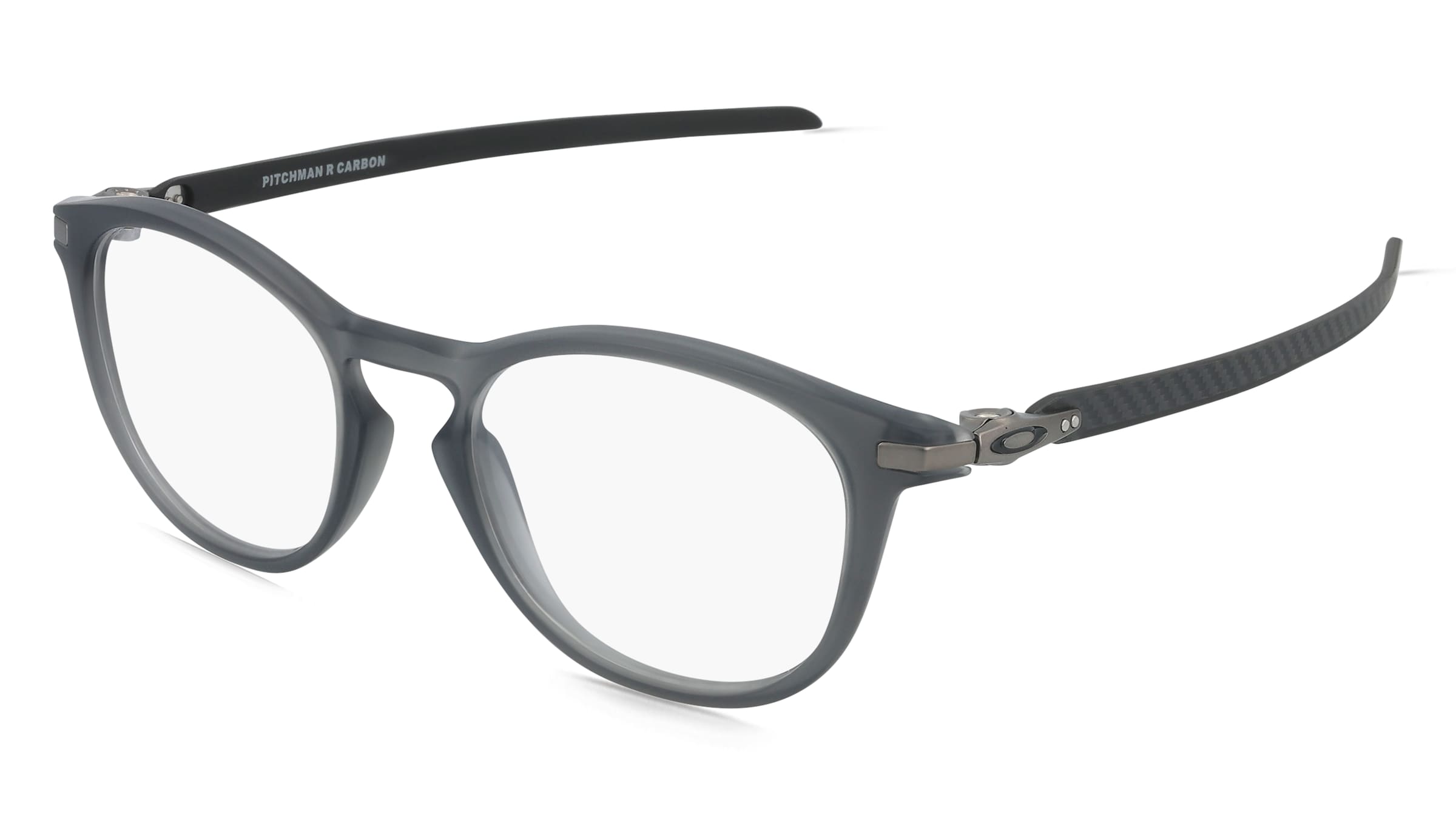 Oakley OX8149 PITCHMAN R CARBON Herren-Brille inkl. Gläser Vollrand Rund Kunststoff-Gestell 50/19/138, Grau