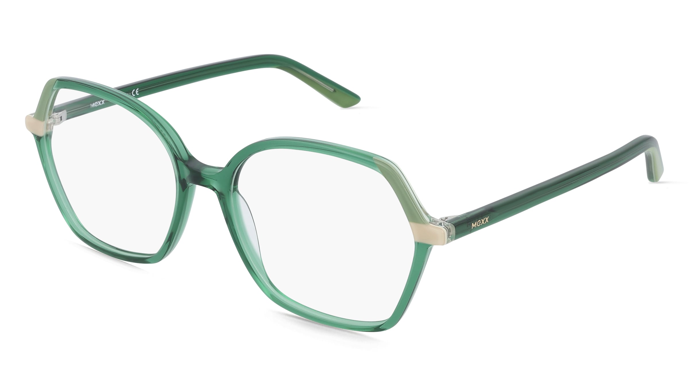 Mexx Eyes 2614 Damen-Brille inkl. Gläser Vollrand Eckig Kunststoff-Gestell 55/17/0, Grün