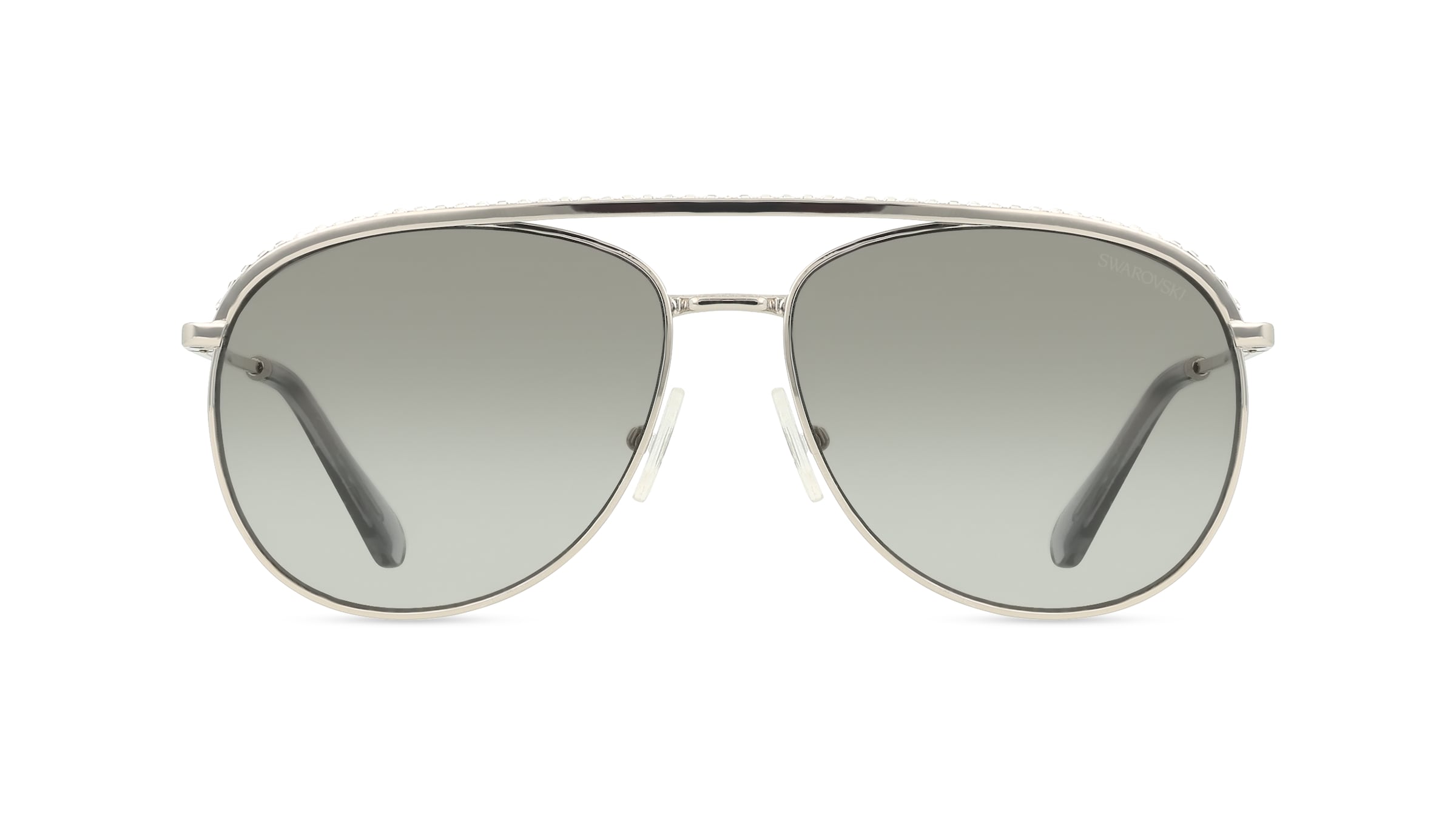 Swarovski SK7005 Damen-Sonnenbrille Vollrand Pilot Metall-Gestell, silber