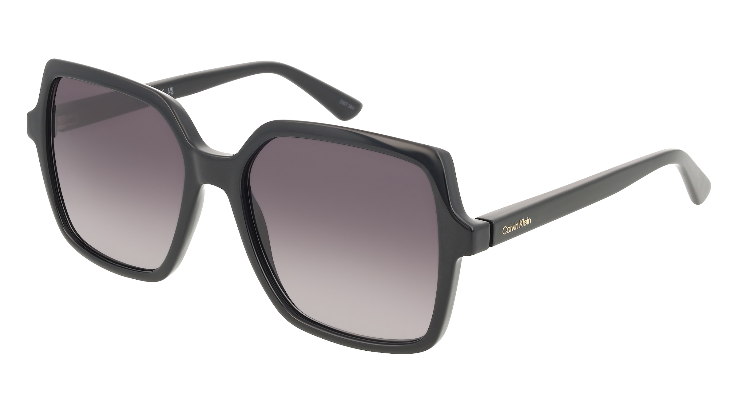 Calvin Klein CK25537S Damen-Sonnenbrille Vollrand Butterfly Kunststoff-Gestell, Schwarz