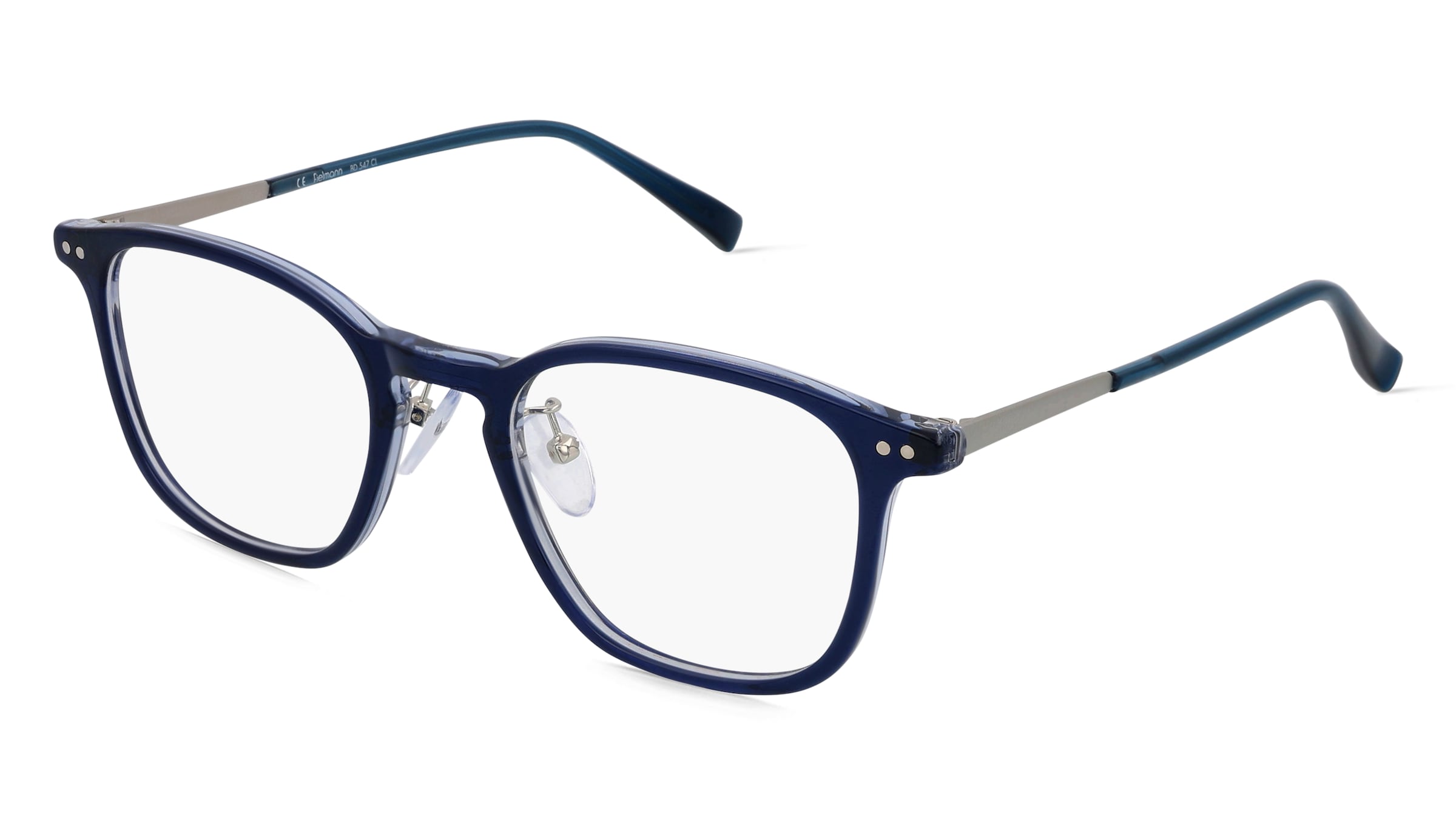 Fielmann BD 547 CL Herren-Brille inkl. Gläser Vollrand Panto Acetat-Gestell 50/21/145, Blau