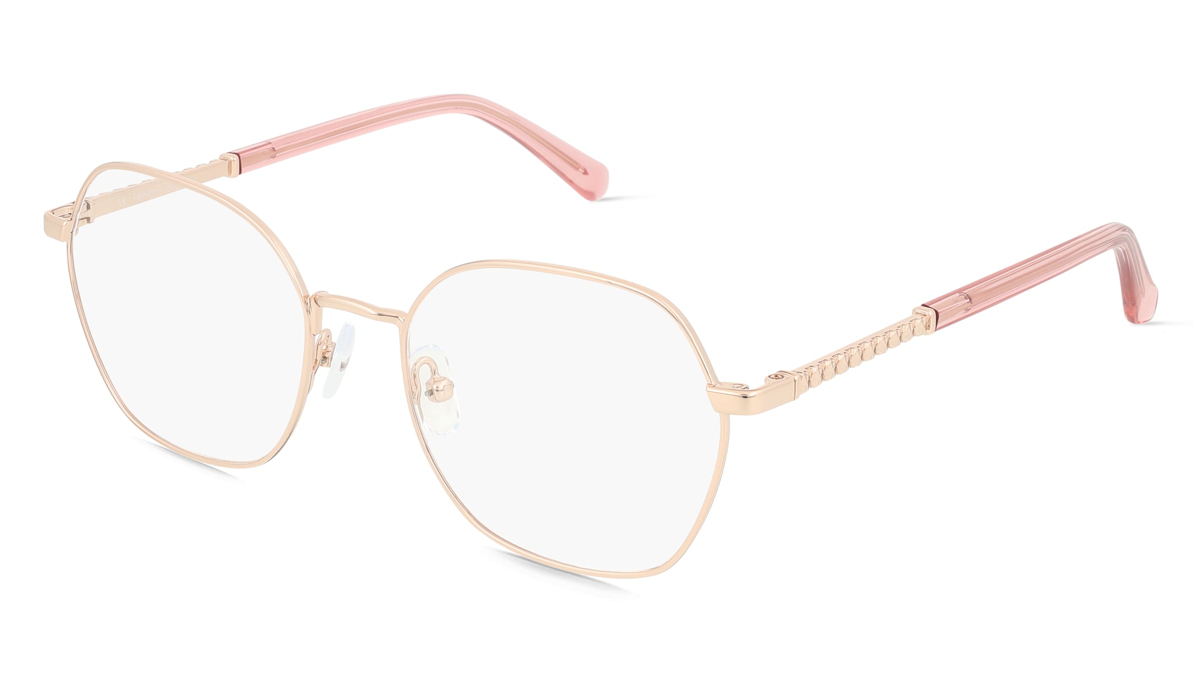 Fielmann BE 032 FA Damen-Brille inkl. Gläser Vollrand Geometrisch Edelstahl-Gestell 53/18/145, Pink