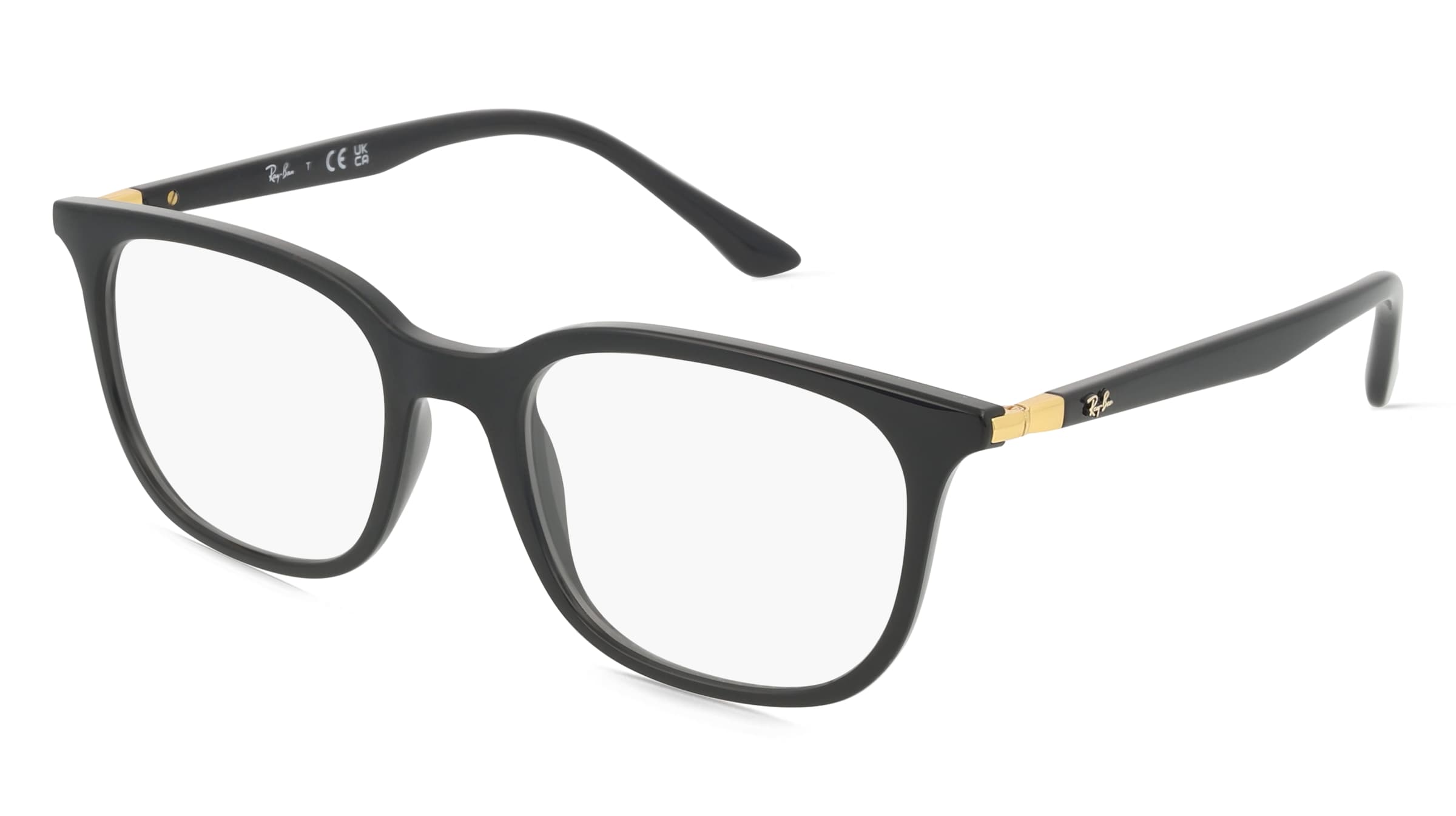 Ray-Ban RX7211 Unisex-Brille inkl. Gläser Vollrand Quadratisch Acetat-Gestell 50/19/145, Schwarz