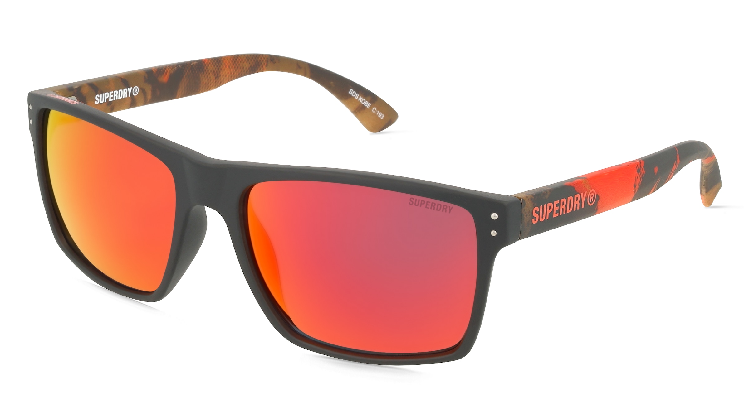 Superdry SD Kobe Herren-Sonnenbrille Vollrand Quadratisch Kunststoff-Gestell, Schwarz
