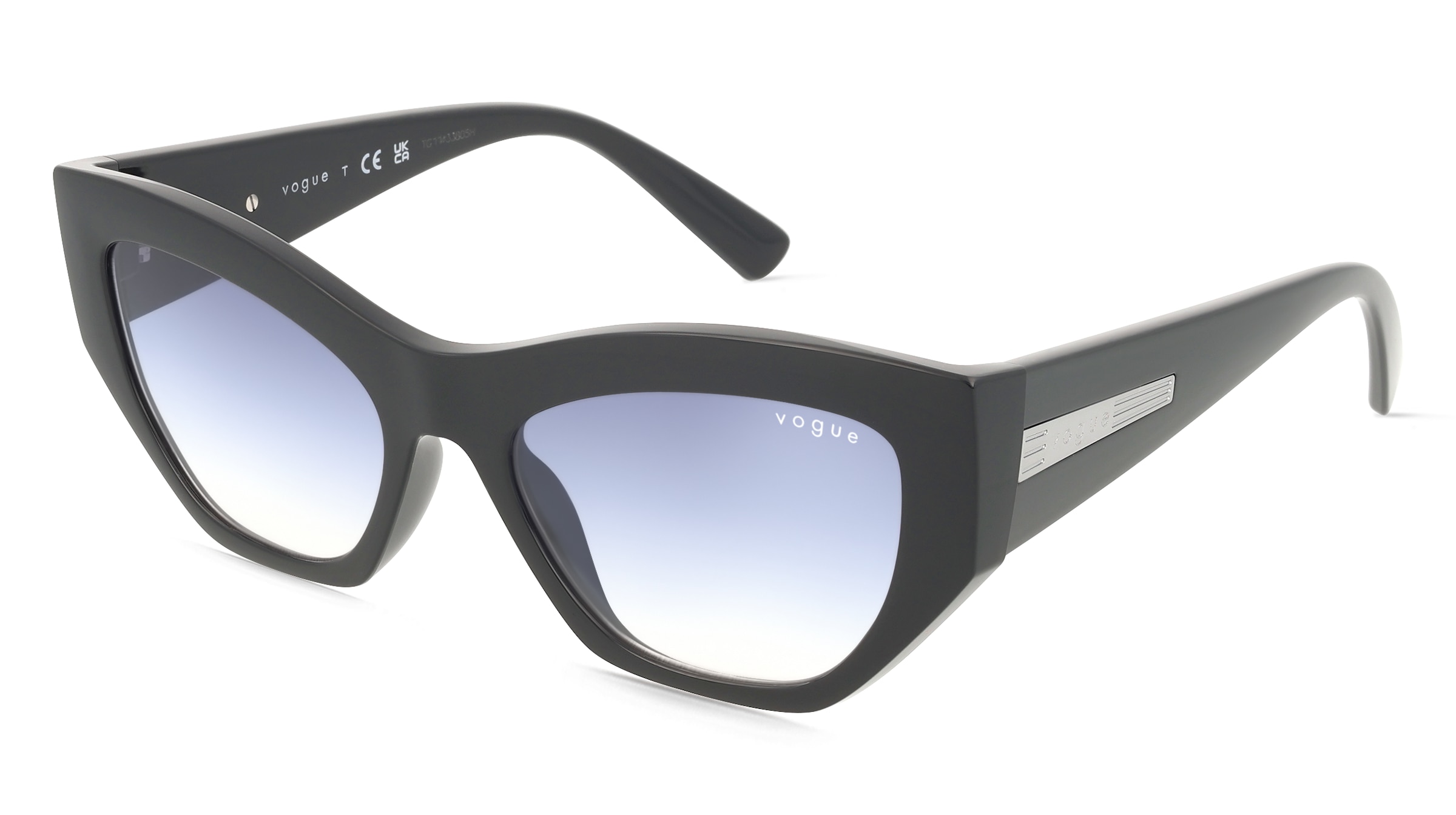 Vogue 0VO5607S Damen-Sonnenbrille Vollrand Geometrisch Kunststoff-Gestell, Schwarz