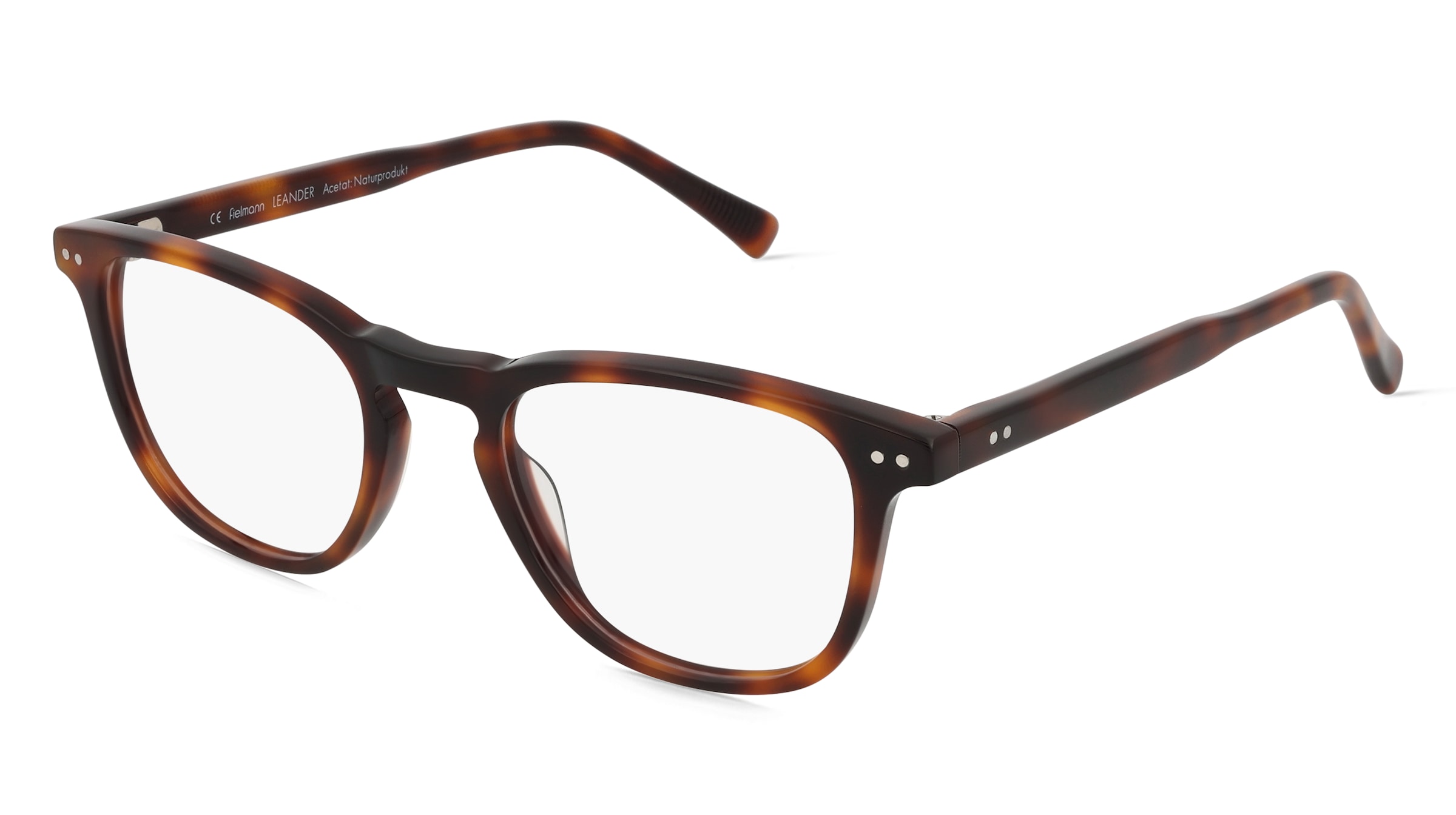 Fielmann OL 025 CL LEANDER Herren-Brille inkl. Gläser Vollrand Quadratisch Acetat-Gestell 49/20/145, Havanna