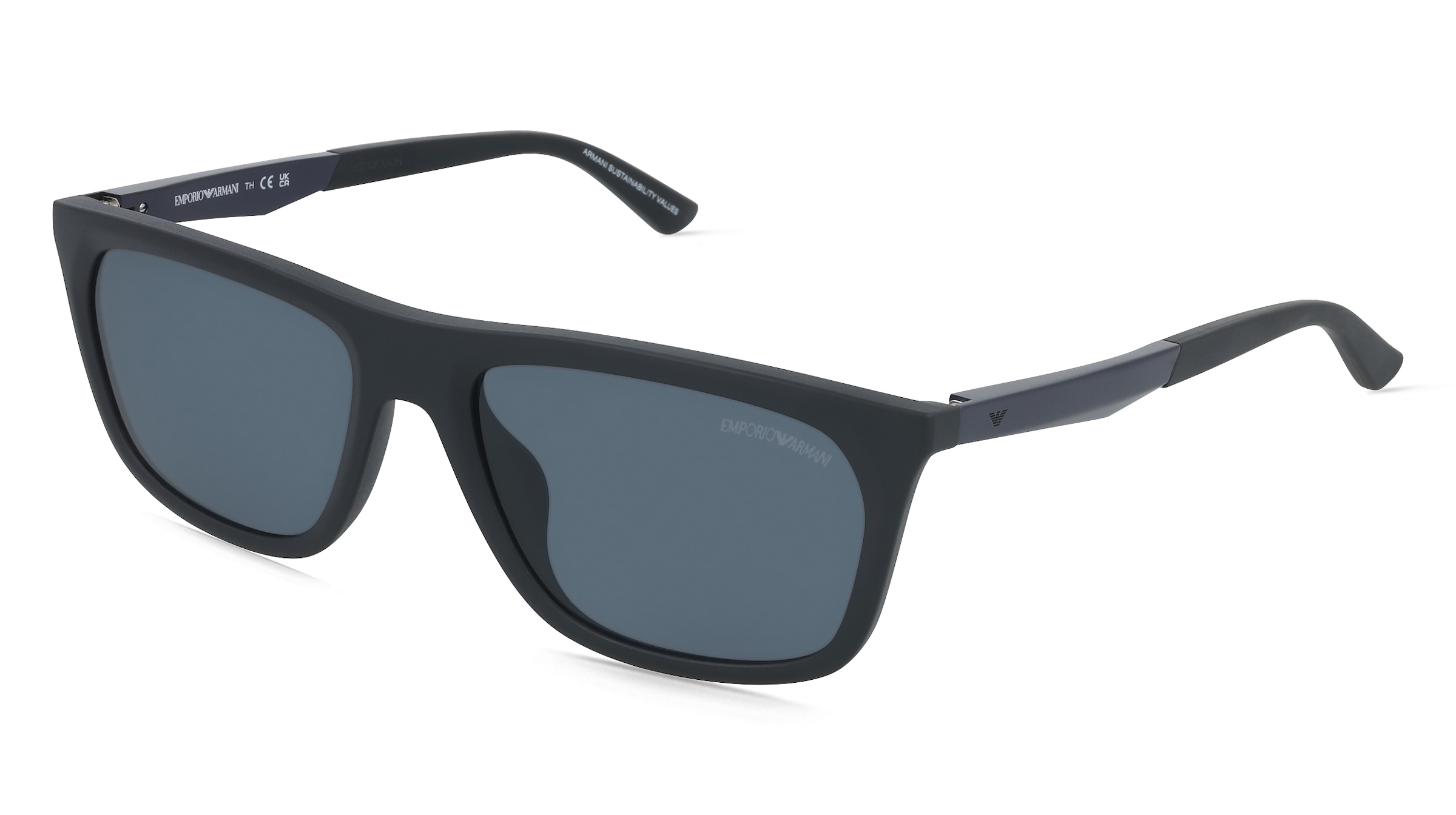 Emporio Armani EA4272U Herren-Sonnenbrille Vollrand Quadratisch Kunststoff-Gestell, Schwarz