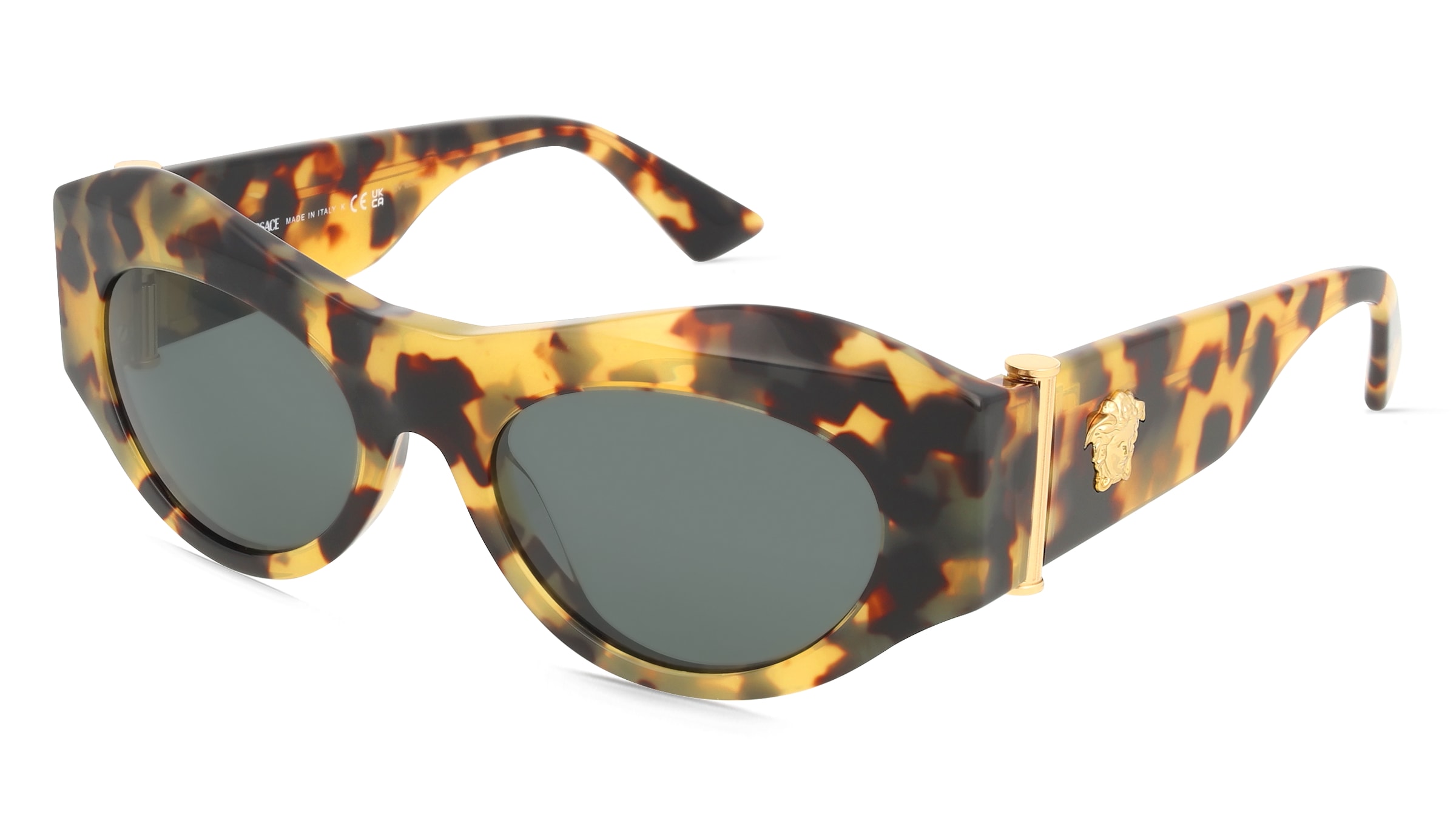 Versace VE4477U Damen-Sonnenbrille Vollrand Geometrisch Acetat-Gestell, Havanna