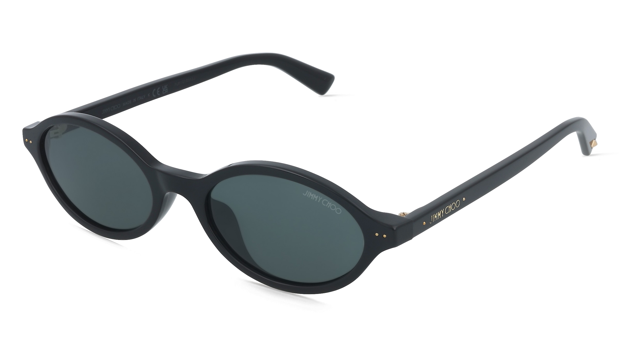 Jimmy Choo JC5068U Damen-Sonnenbrille Vollrand Oval Acetat-Gestell, Schwarz