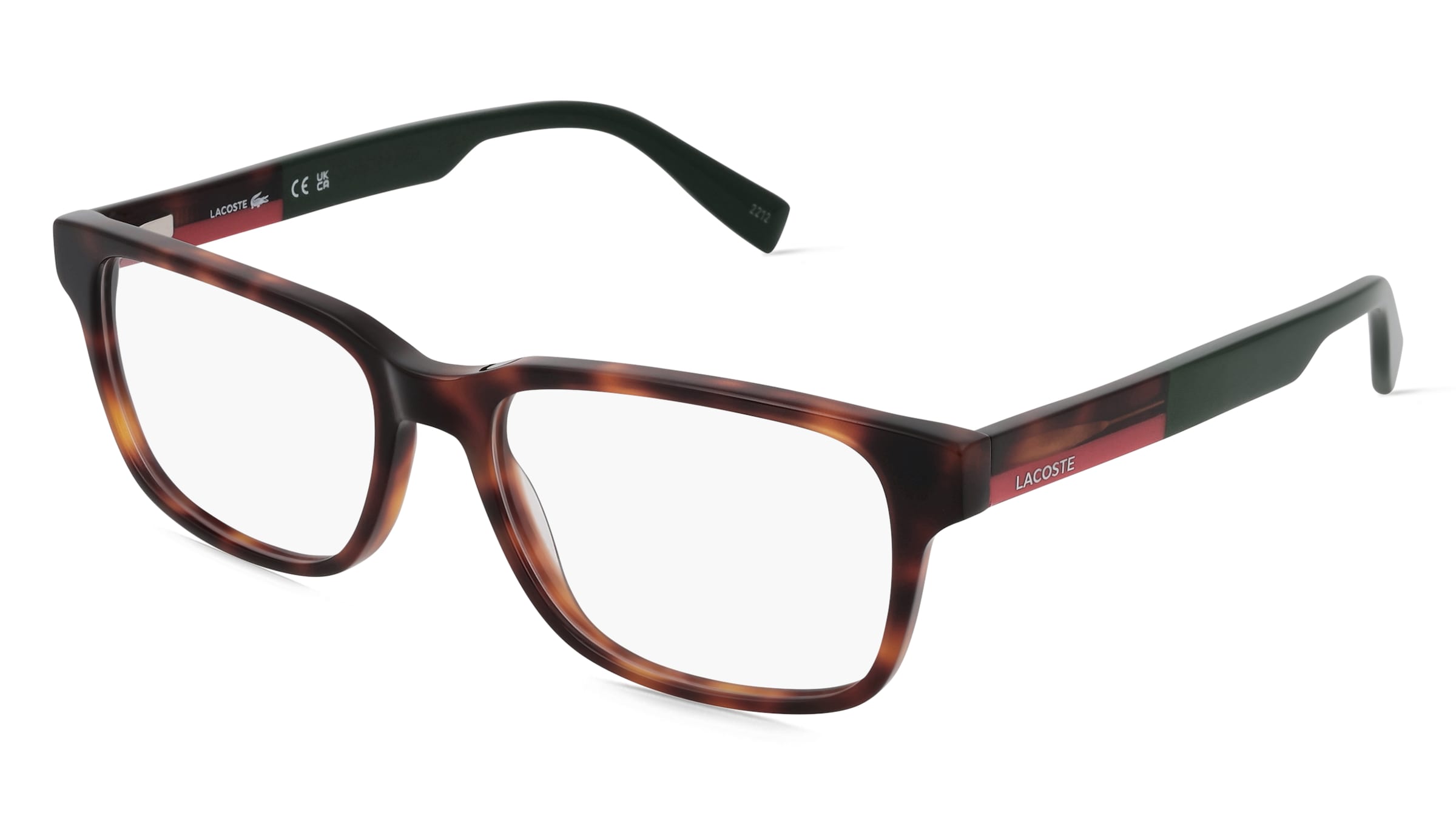 Lacoste L2910 Unisex-Brille inkl. Gläser Vollrand Quadratisch Acetat-Gestell 55/17/145, Havanna