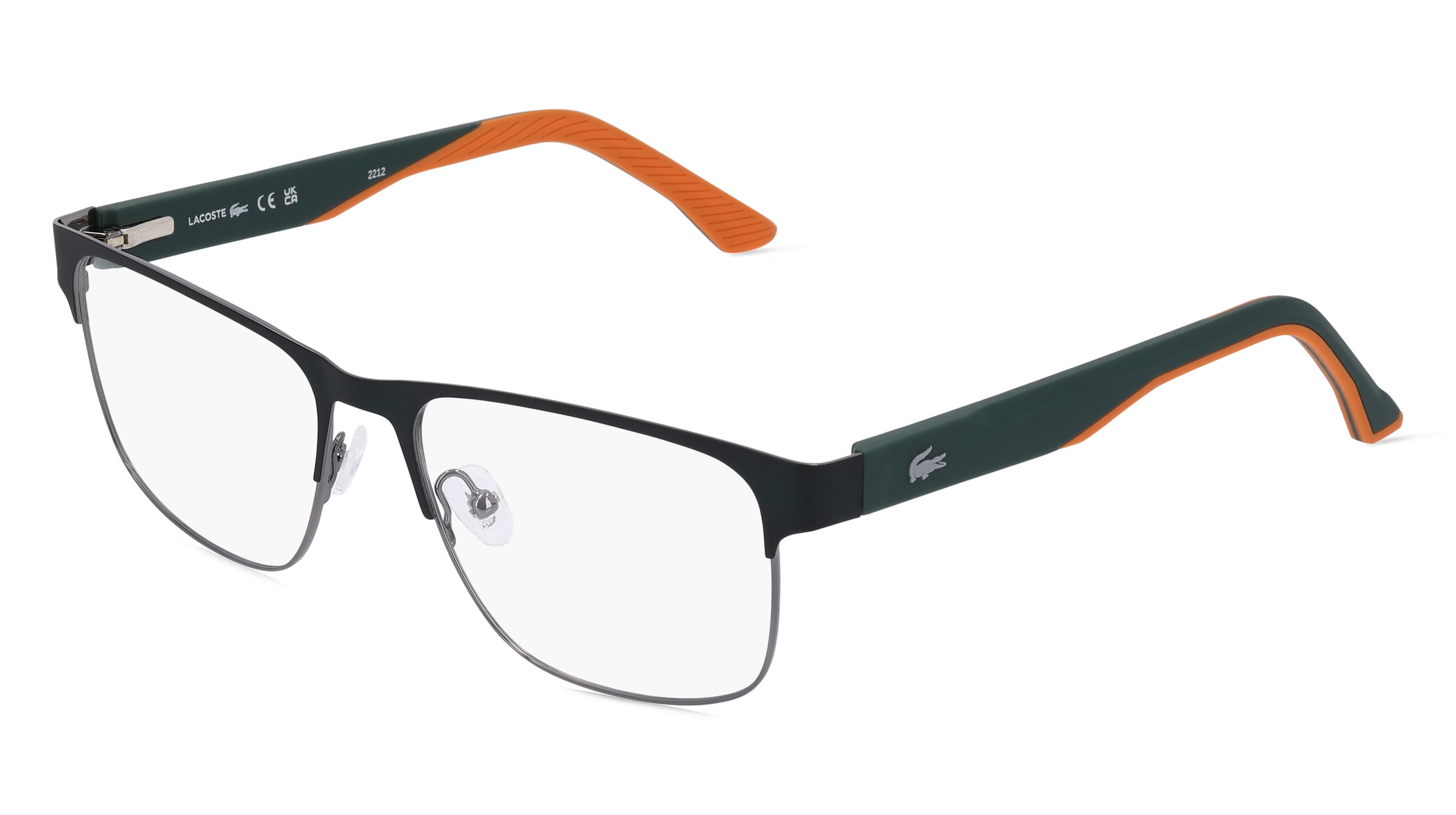 Lacoste L 2291 Herren-Brille inkl. Gläser Vollrand Quadratisch Metall-Gestell 54/17/140, Grün