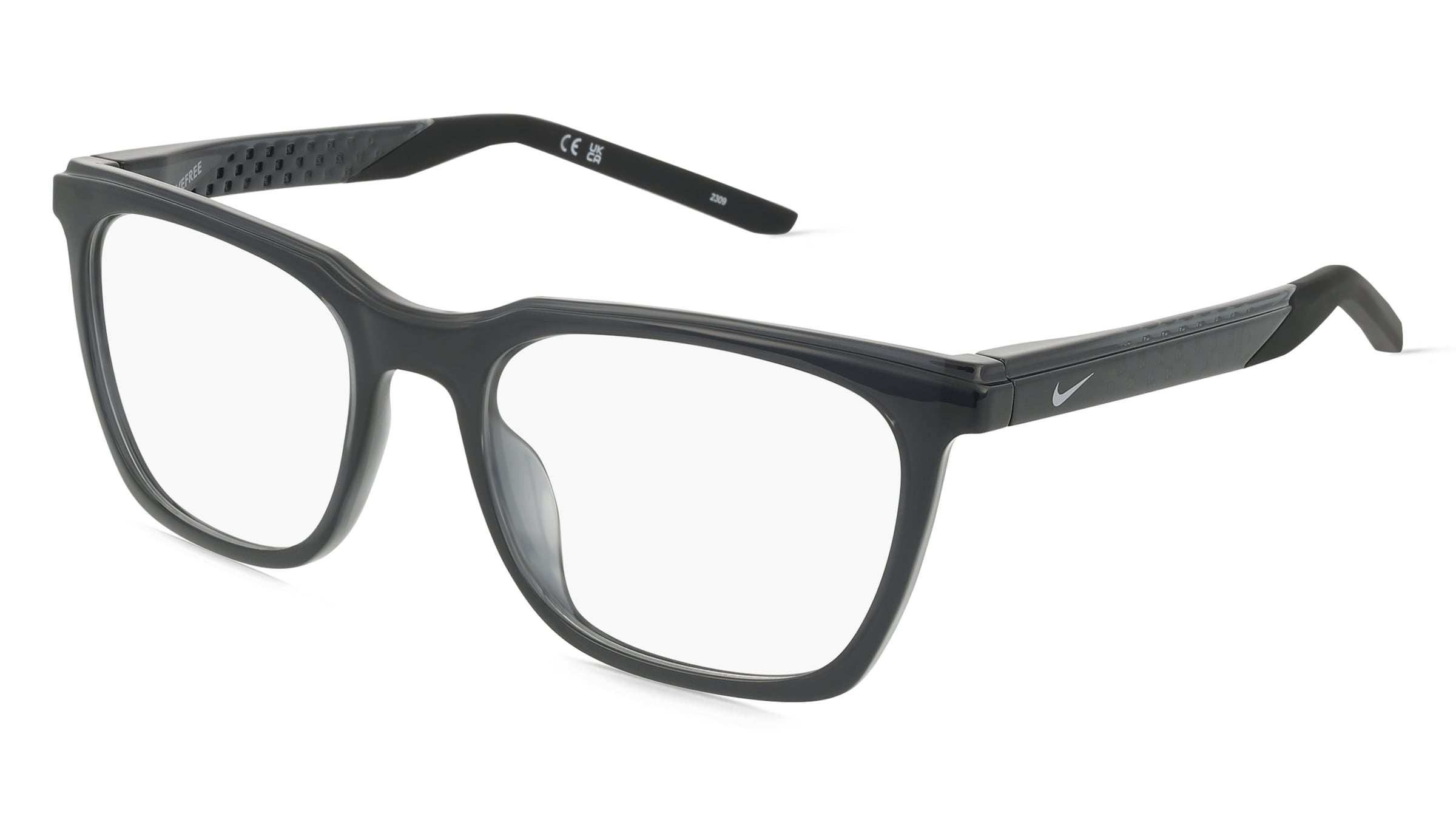 Nike 7273 Unisex-Brille inkl. Gläser Vollrand Quadratisch Propionat-Gestell 53/18/140, Grau