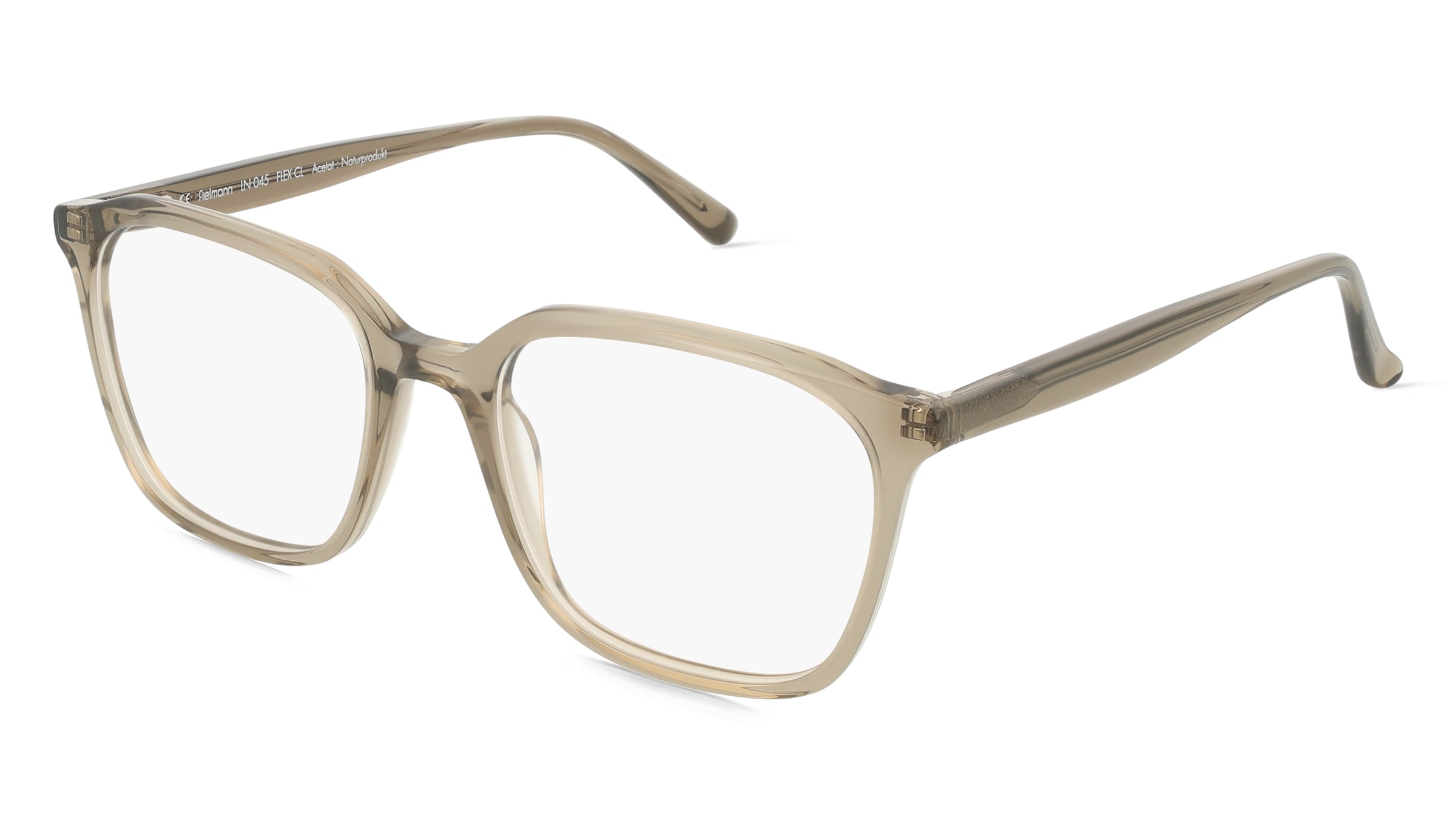 Fielmann LN 045 FLEX CL OSKAR Herren-Brille inkl. Gläser Vollrand Quadratisch Acetat-Gestell 52/19/145, Transparent