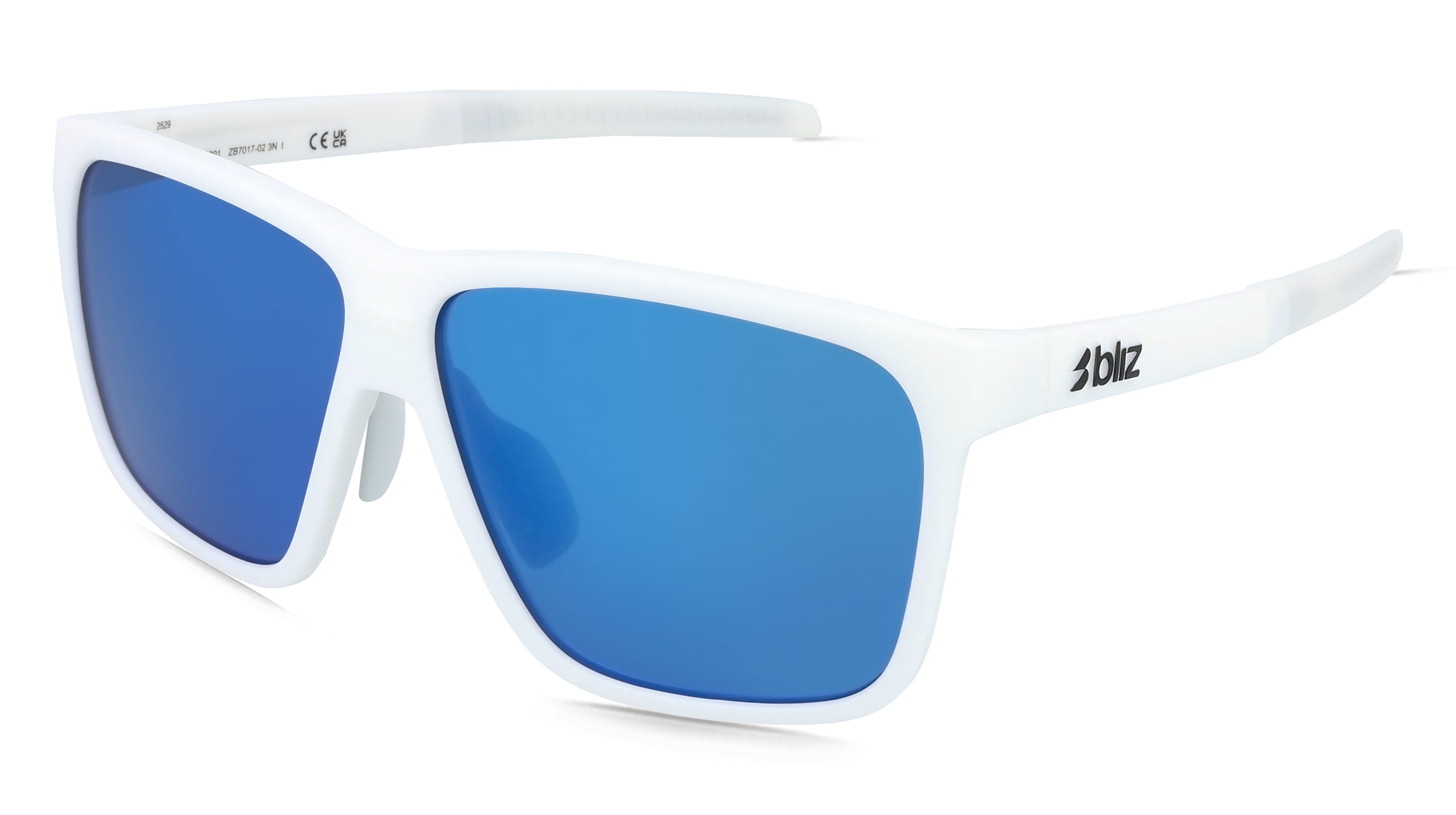 Bliz, Unisex, Sportbrille, A001 (matt white, Anthracite Blue Mirror), Weiss - Bild 3