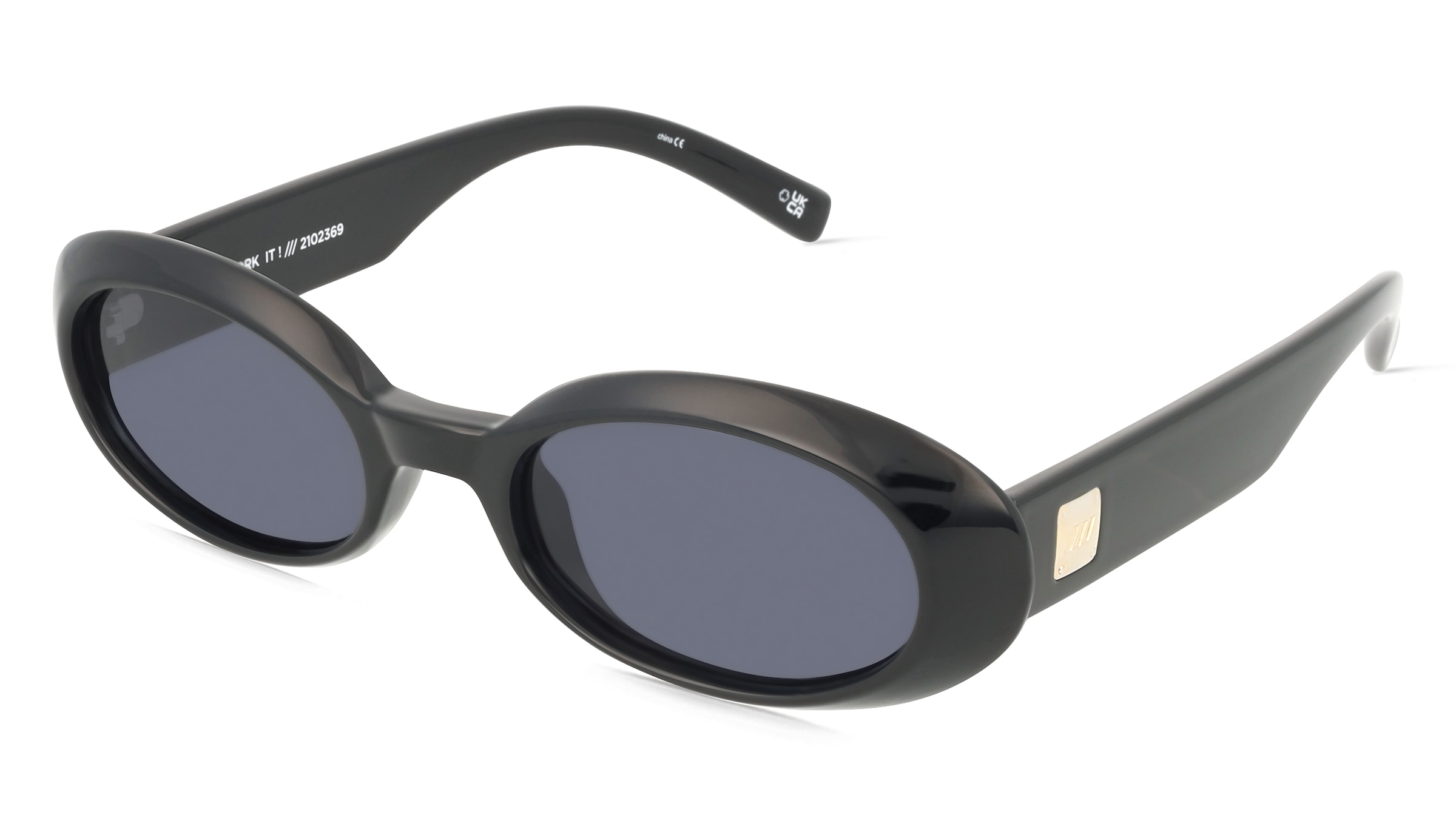 Le Specs WORK IT! Damen-Sonnenbrille Vollrand Oval Kunststoff-Gestell, Schwarz