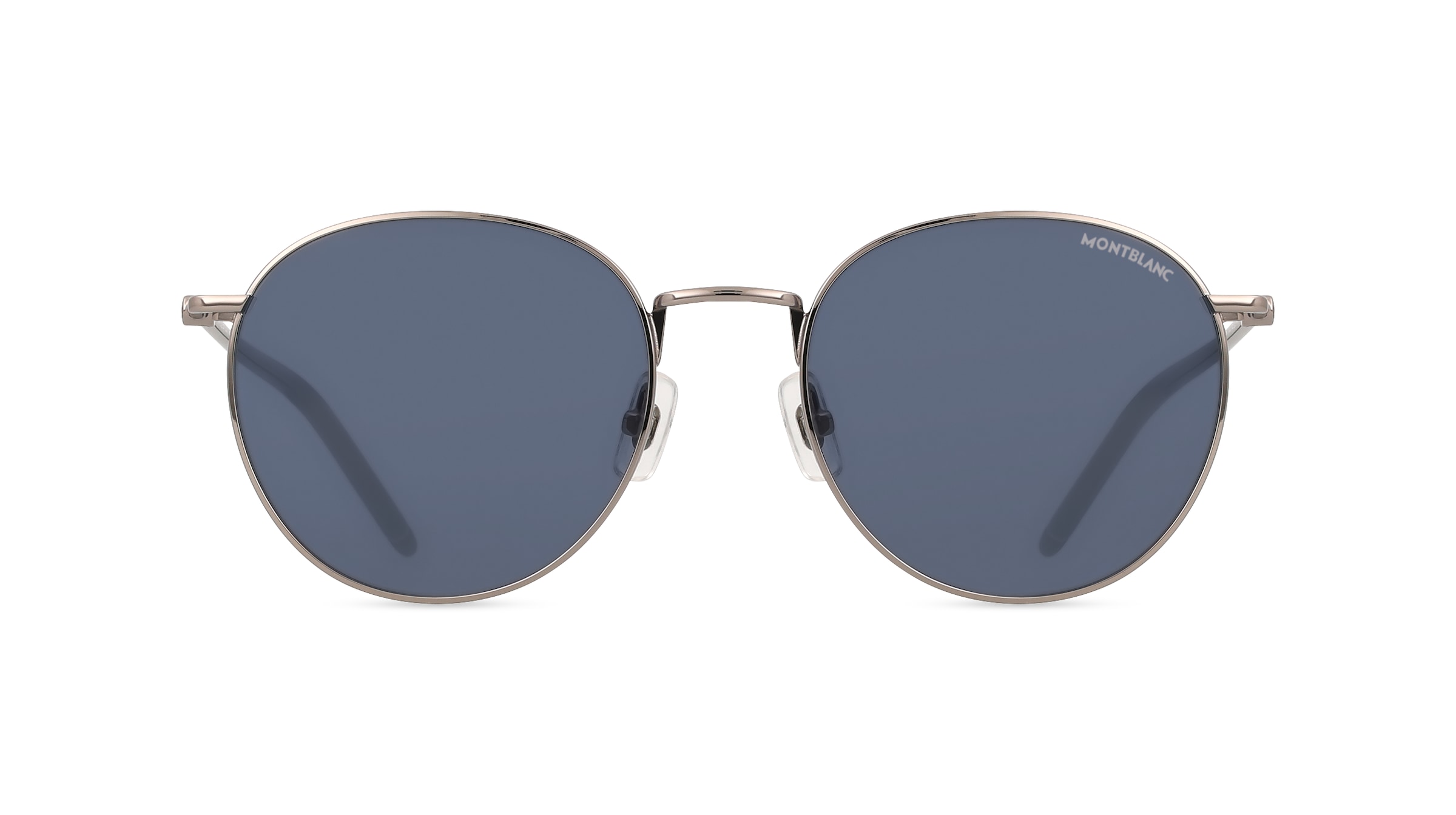 Montblanc MB0343SA Herren-Sonnenbrille Vollrand Rund Metall-Gestell, silber