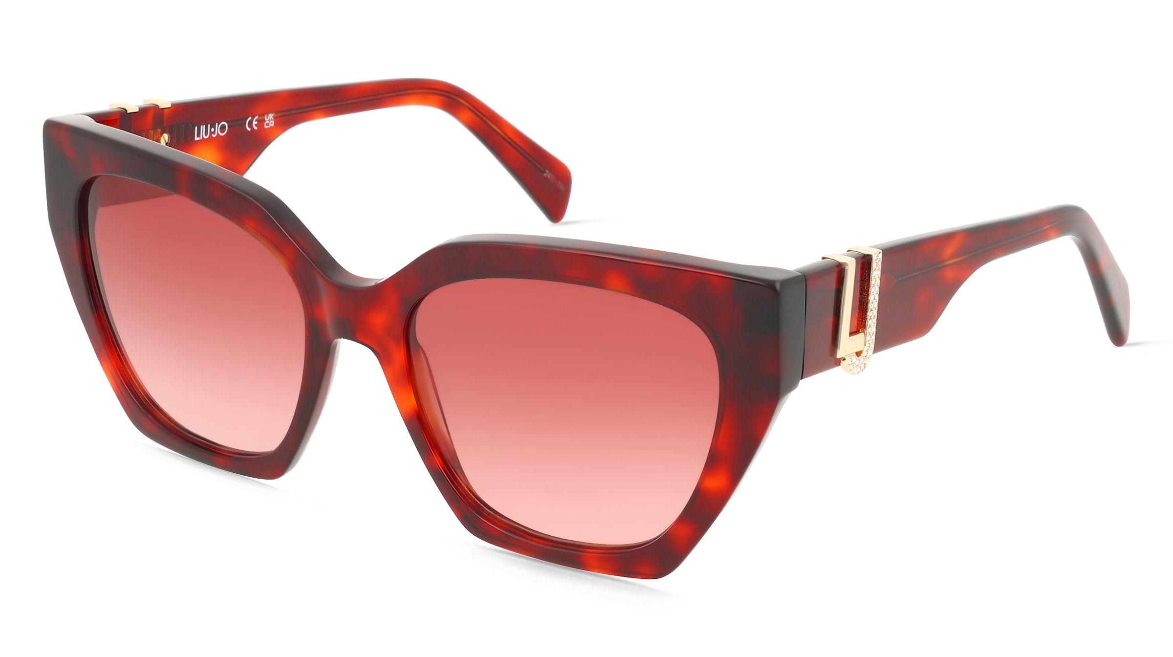 Liu Jo LJ814SR Unisex-Sonnenbrille Vollrand Cat Eye Acetat-Gestell, Rot