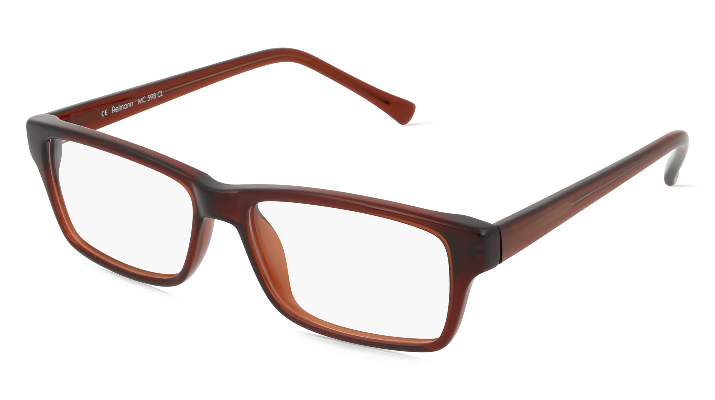 Fielmann MC 598 CL Herren-Brille inkl. Gläser Vollrand Eckig Propionat-Gestell 50mm/14mm/135mm, braun