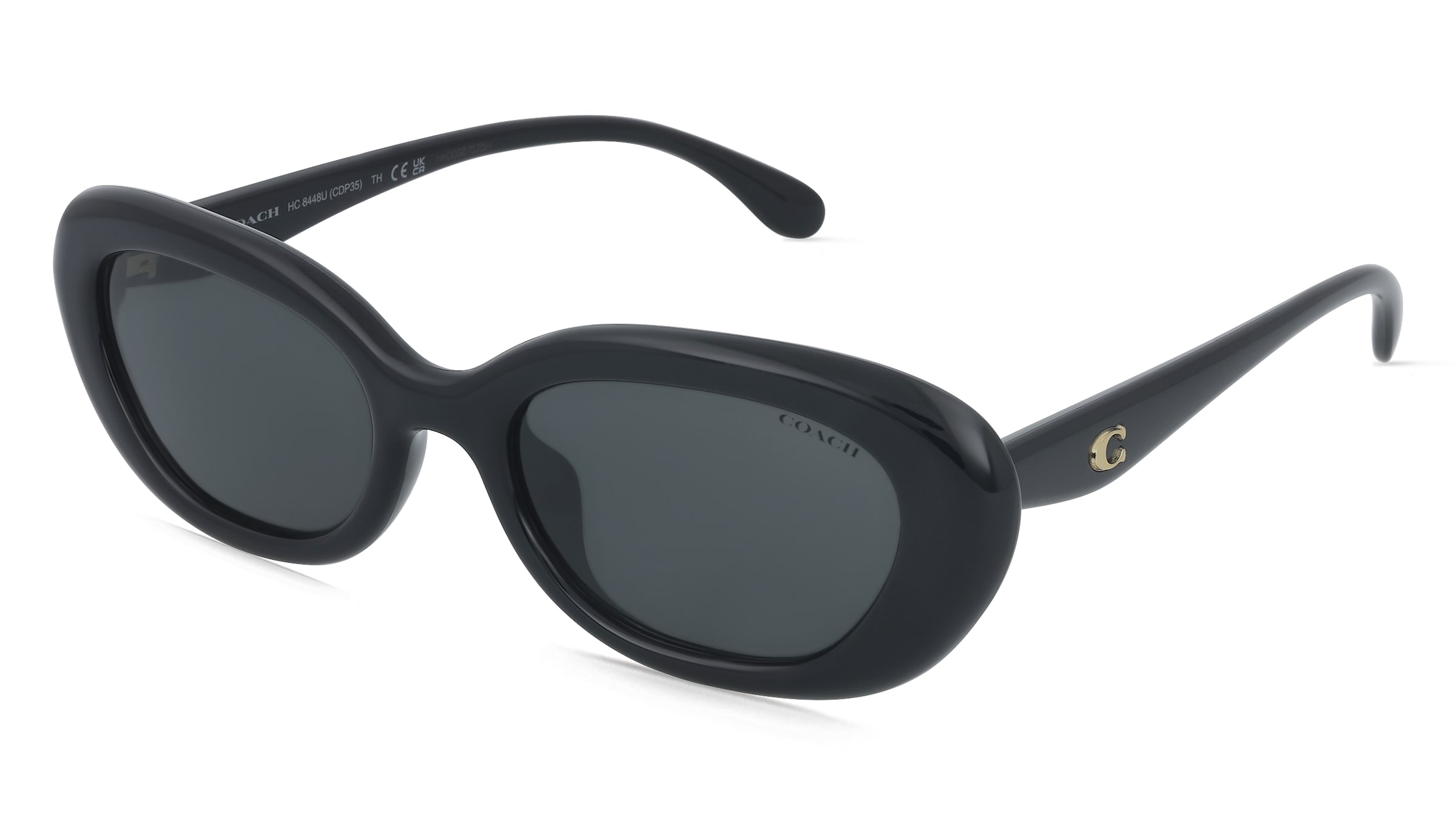 Coach HC8448U CDP35 Damen-Sonnenbrille Vollrand Oval Kunststoff-Gestell, Schwarz