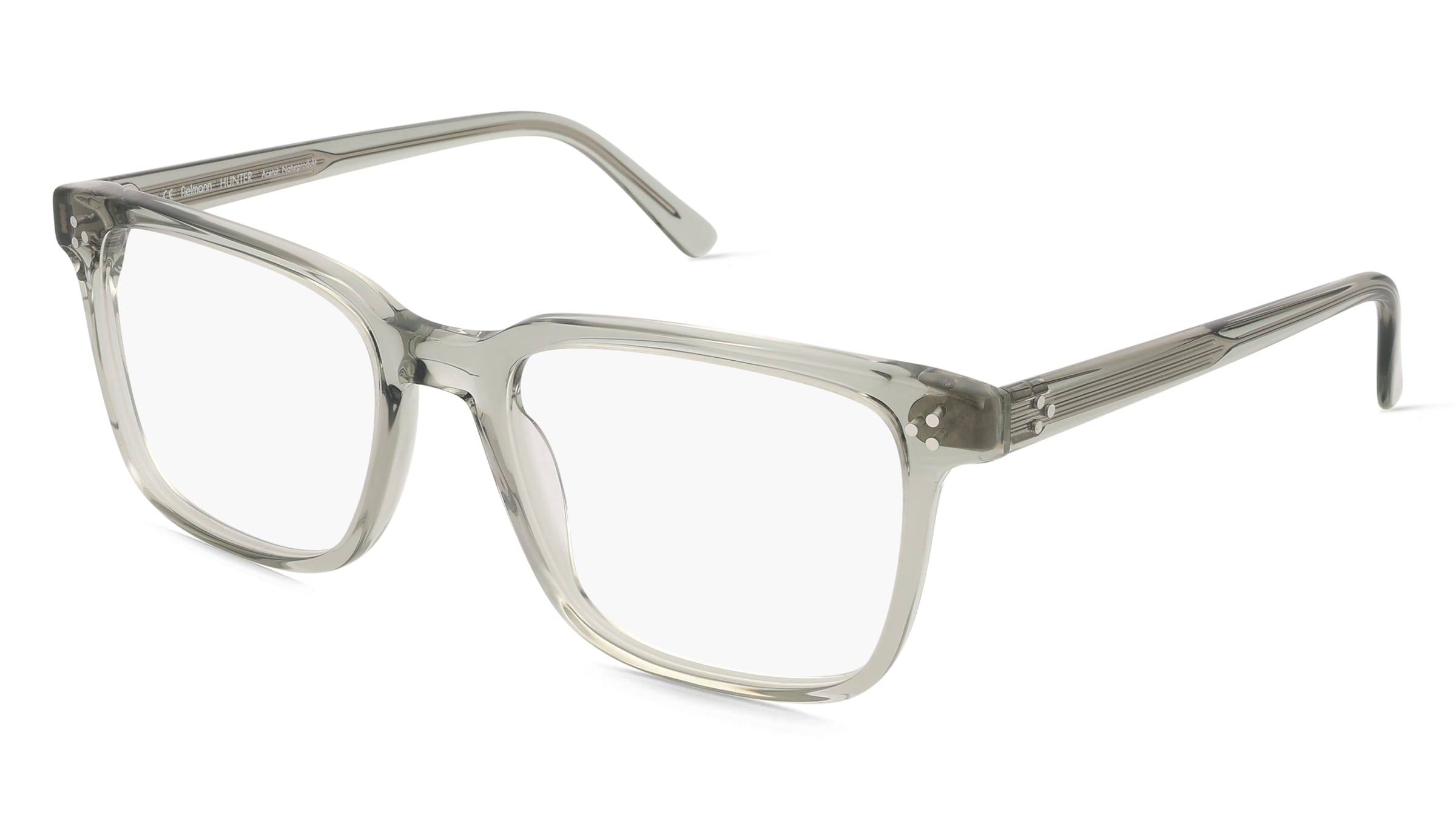 Fielmann Q 075 CL HUNTER Herren-Brille inkl. Gläser Vollrand Quadratisch Acetat-Gestell 55/19/145, Grün
