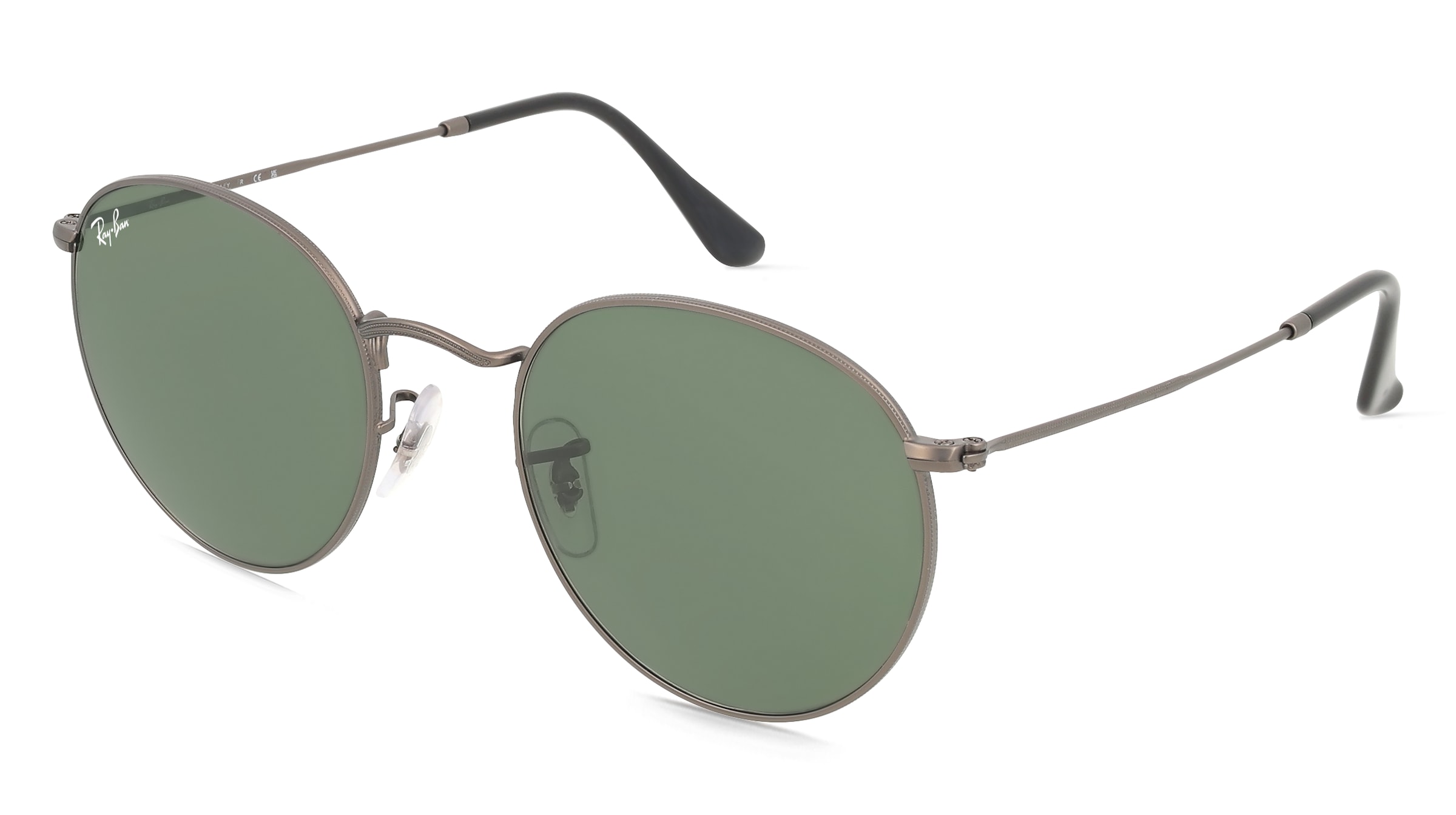 Ray-Ban RB 3447 ROUND METAL Herren-Sonnenbrille Vollrand Rund Metall-Gestell, Grau