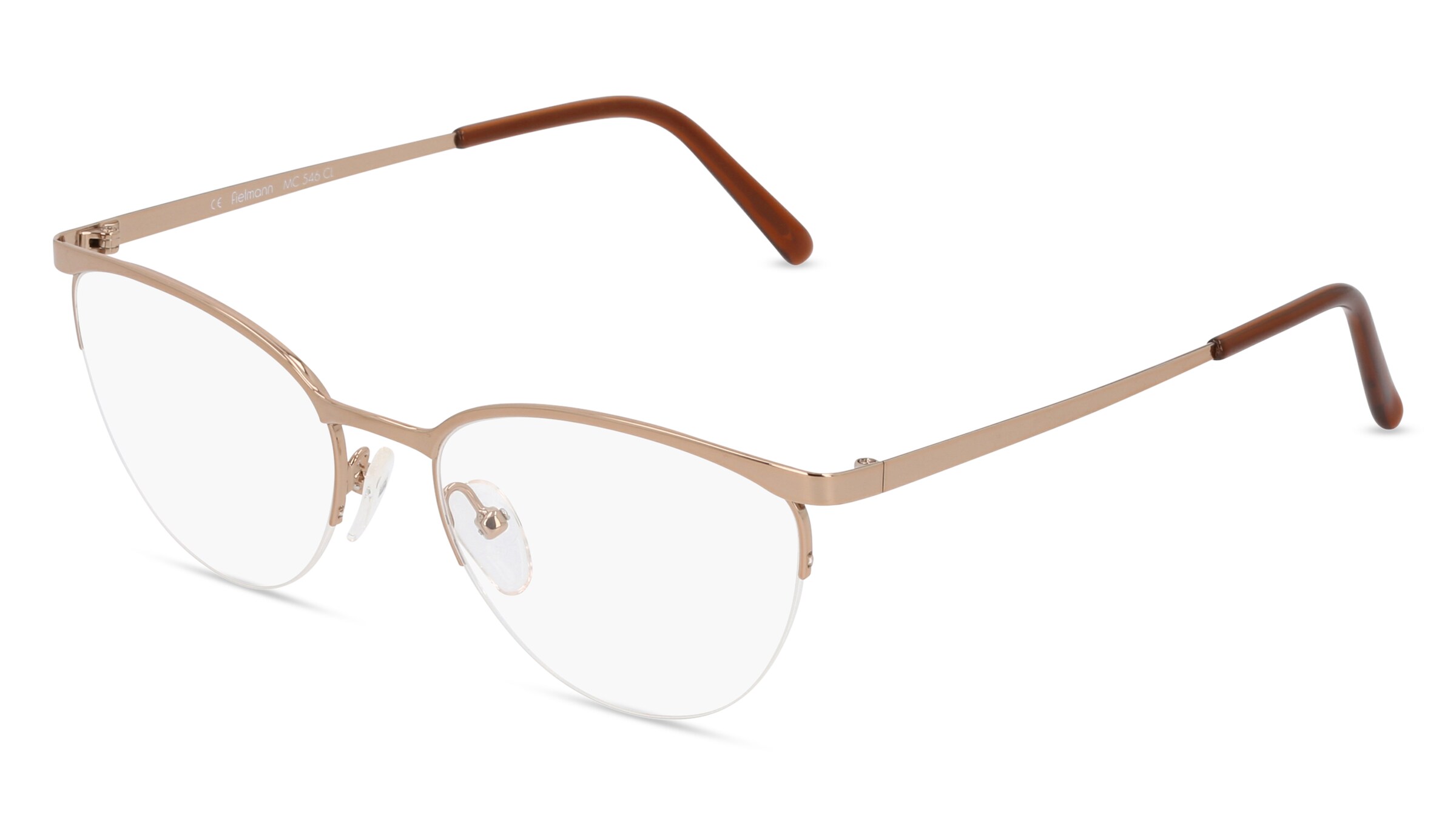 Fielmann MC 546 CL Damen-Brille inkl. Gläser Halbrand Oval Edelstahl-Gestell 52/18/135, Gold