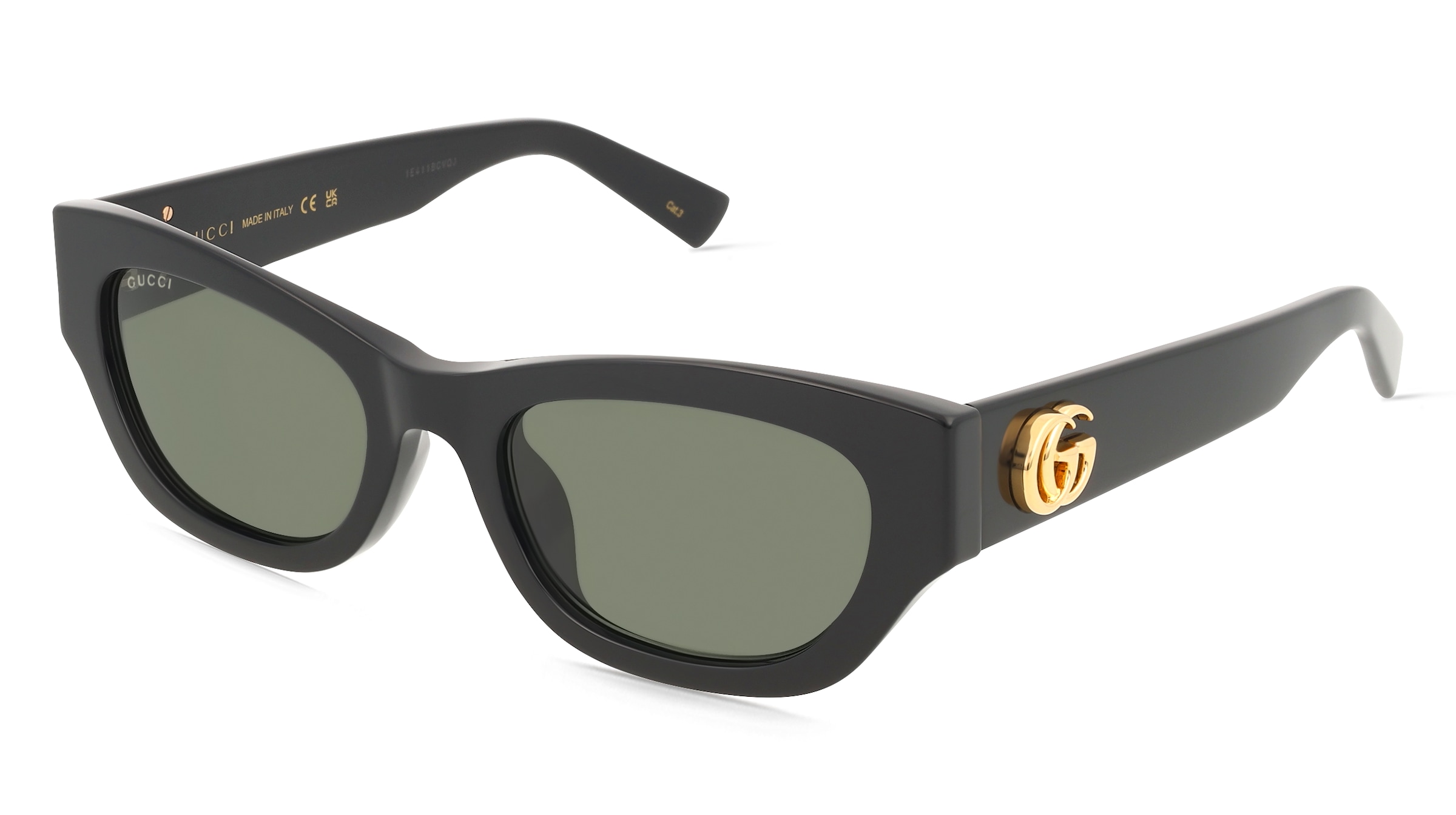 Gucci GG1954SA Damen-Sonnenbrille Vollrand Cat Eye Acetat-Gestell, Schwarz
