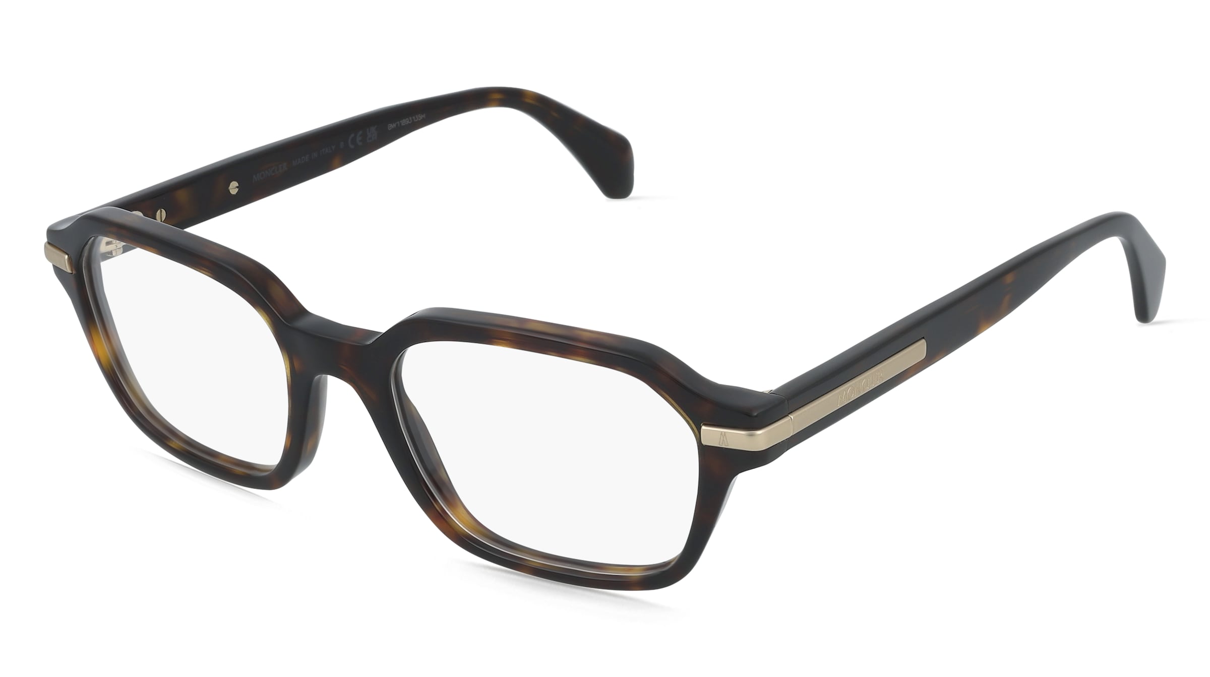 Moncler ME2015 Unisex-Brille inkl. Gläser Vollrand Geometrisch Acetat-Gestell 51/19/145, Havanna