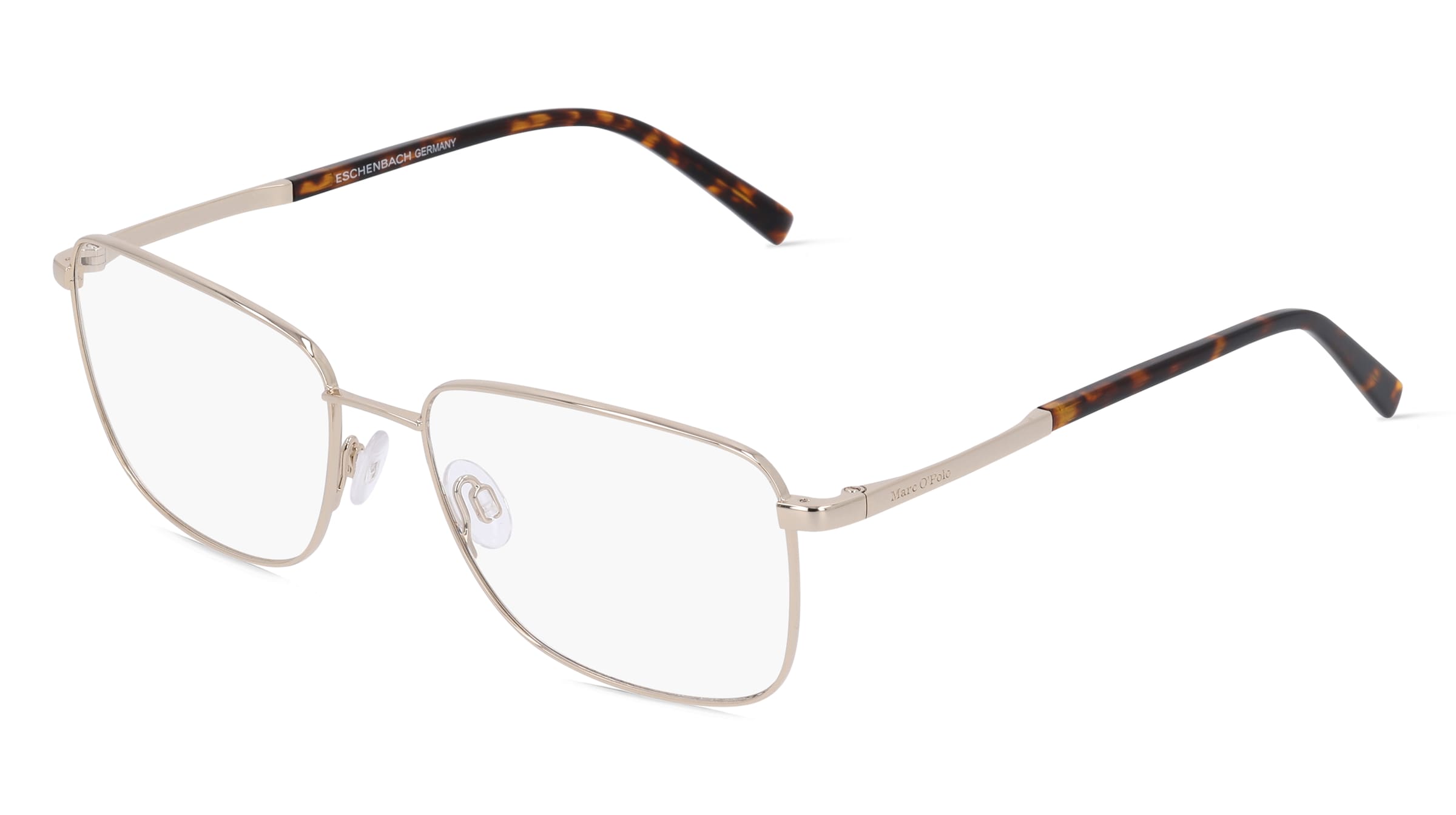 Marc O'Polo Eyewear 502175 Herren-Brille inkl. Gläser Vollrand Quadratisch Metall-Gestell 56/17/140, Gold
