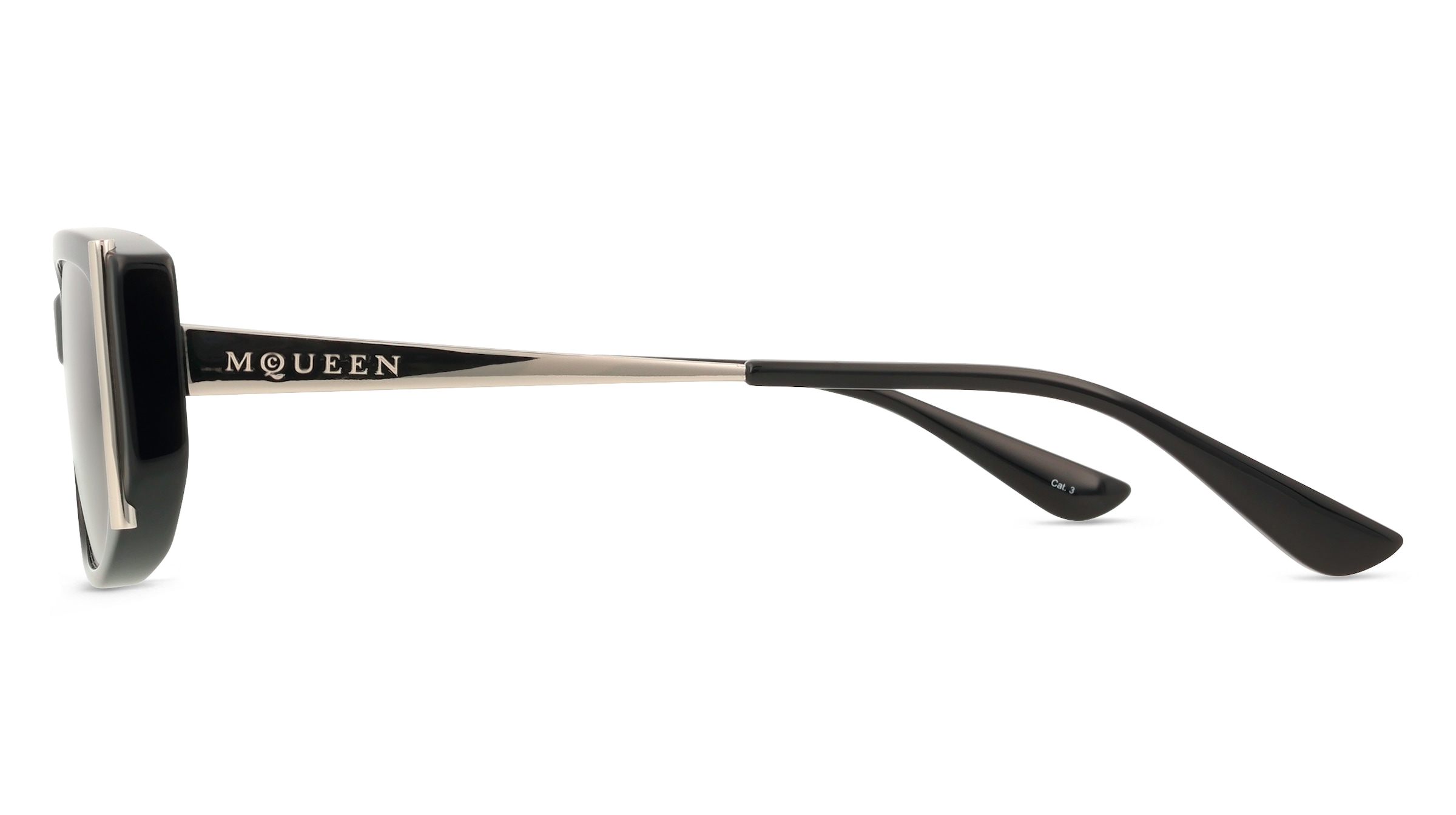 Thumbnail - Alexander McQueen AM0494SA Damen-Sonnenbrille Vollrand Oval Acetat-Gestell, Schwarz