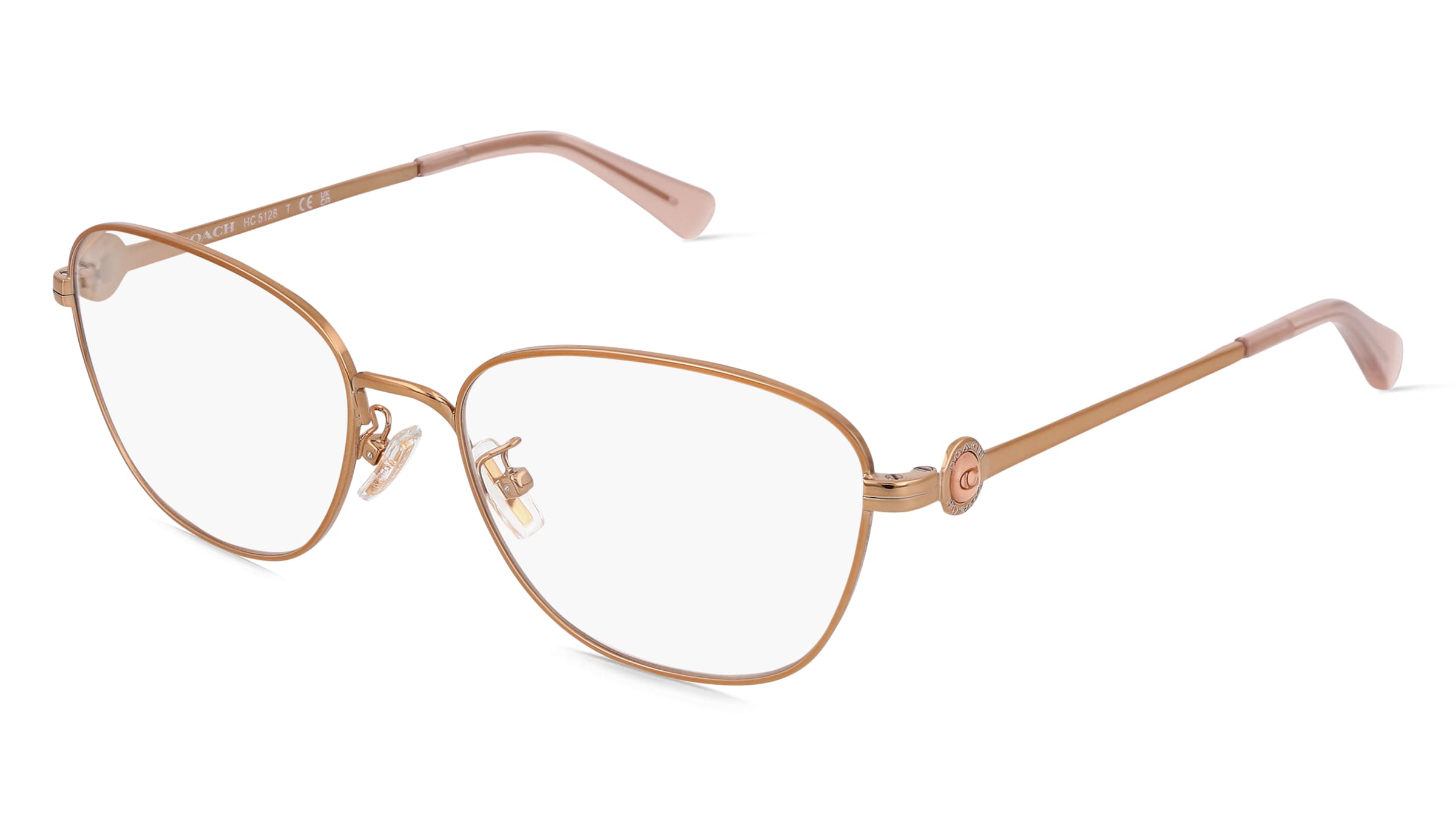 Coach HC5128 Damen-Brille inkl. Gläser Vollrand Quadratisch Metall-Gestell 54/17/140, Pink