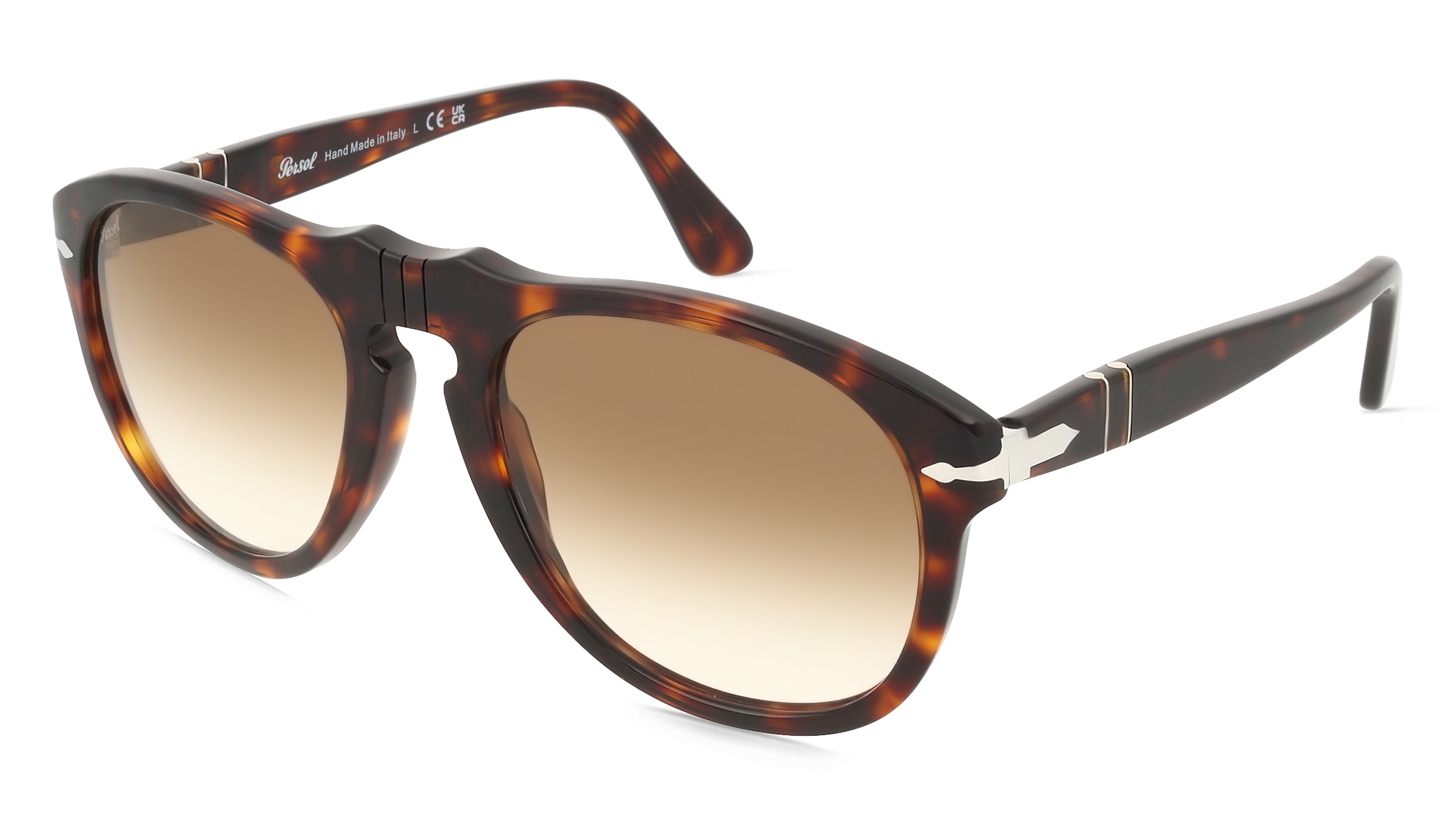 Persol 0PO0649 Herren-Sonnenbrille Vollrand Pilot Acetat-Gestell, Havanna