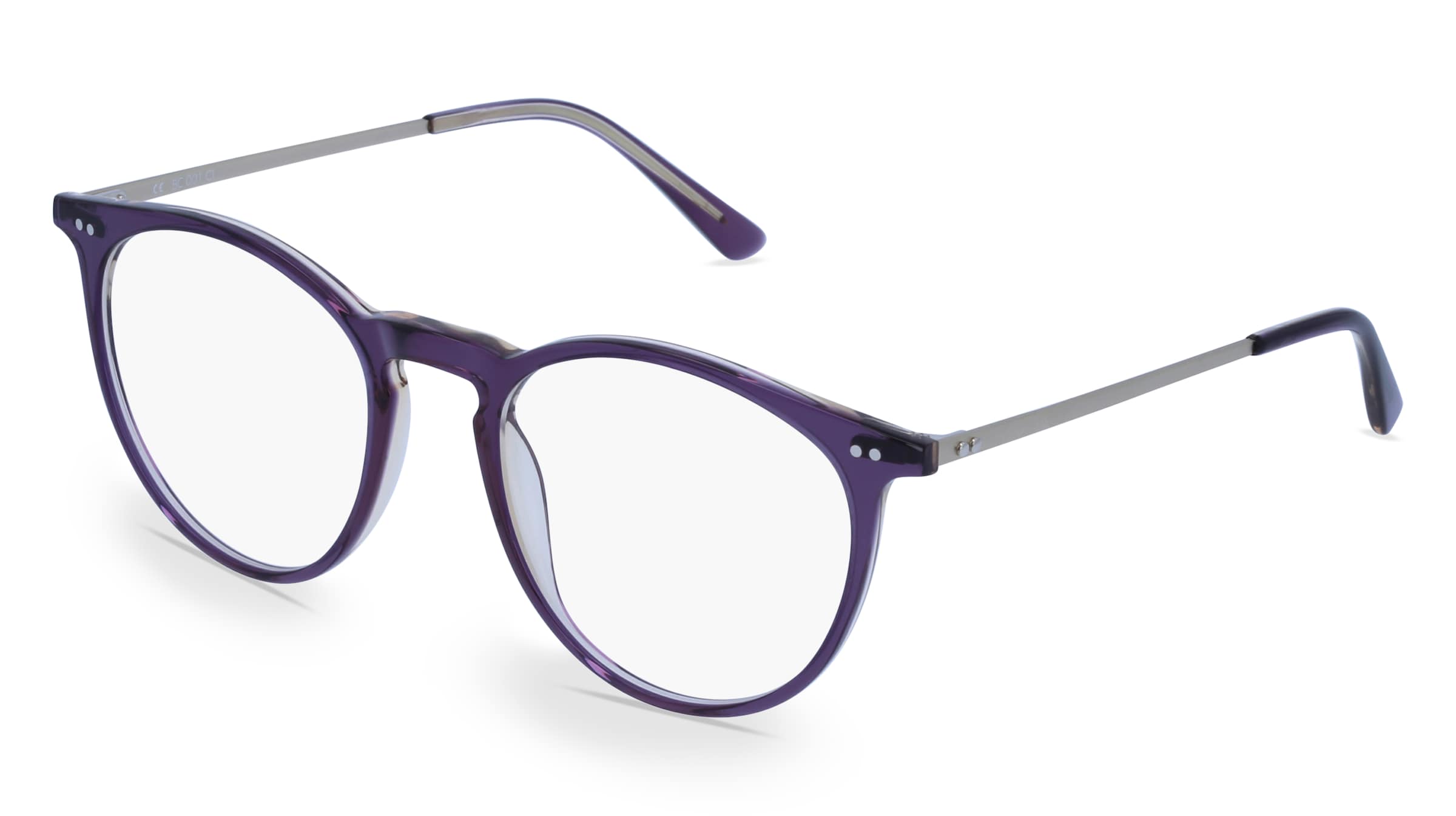 Fielmann BC 001 CL Damen-Brille inkl. Gläser Vollrand Panto Acetat-Gestell 50/19/135, Lila