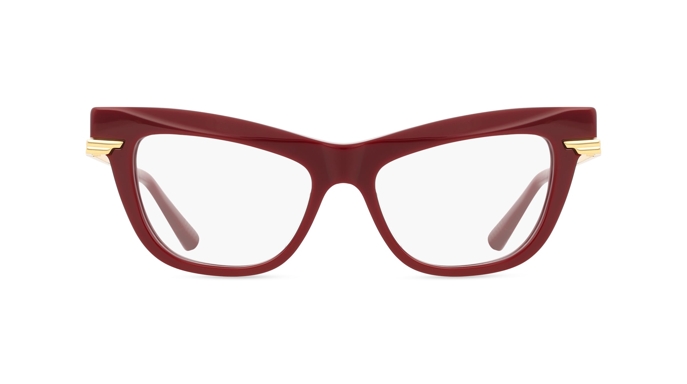 Bottega Veneta BV1266O Damen-Brille inkl. Gläser Vollrand Cateye Acetat-Gestell 51mm/16mm/145mm, Rot