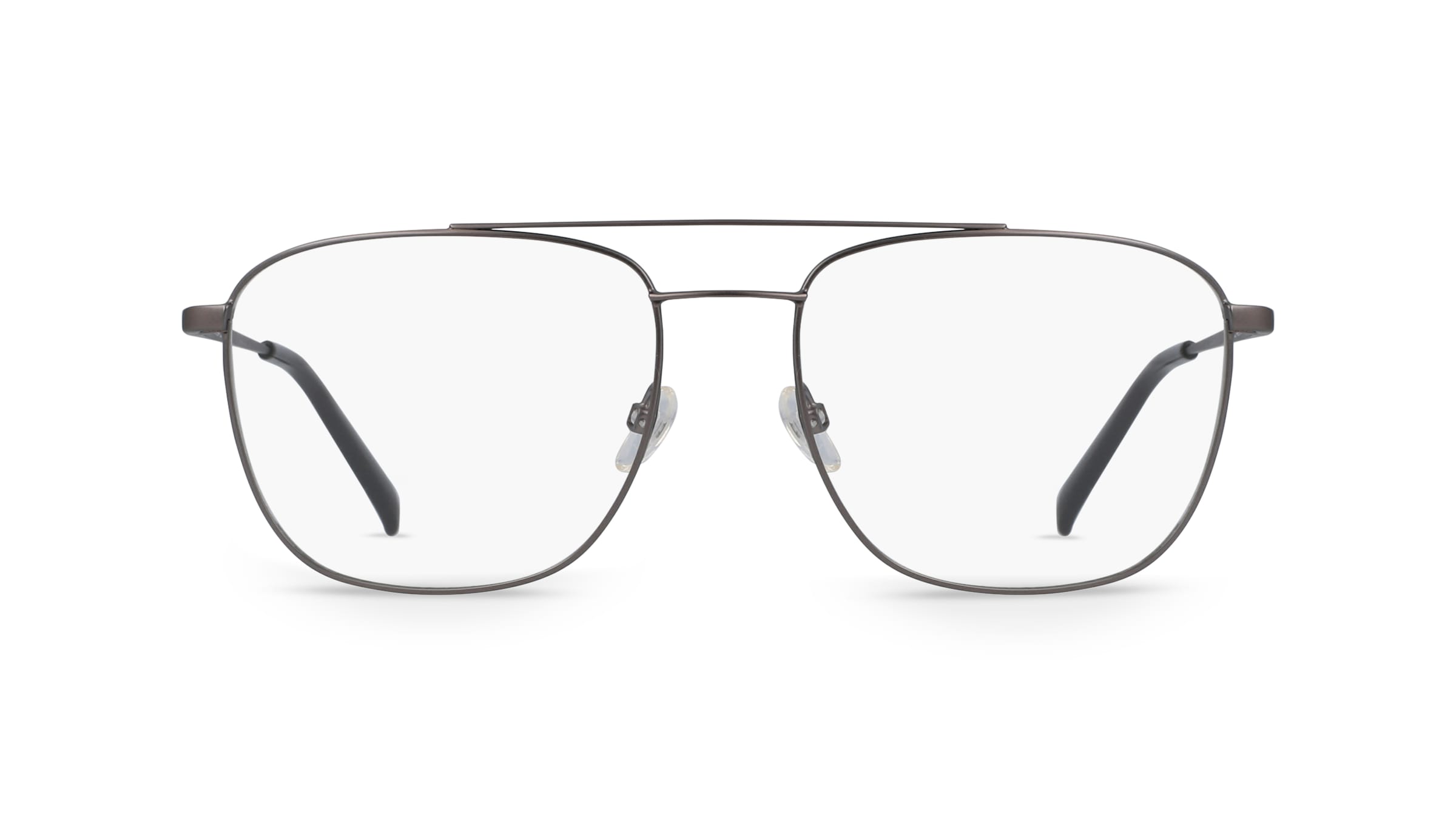 Fielmann MI 024 CL Herren-Brille inkl. Gläser Vollrand Eckig Edelstahl-Gestell 55mm/18mm/145mm, grau