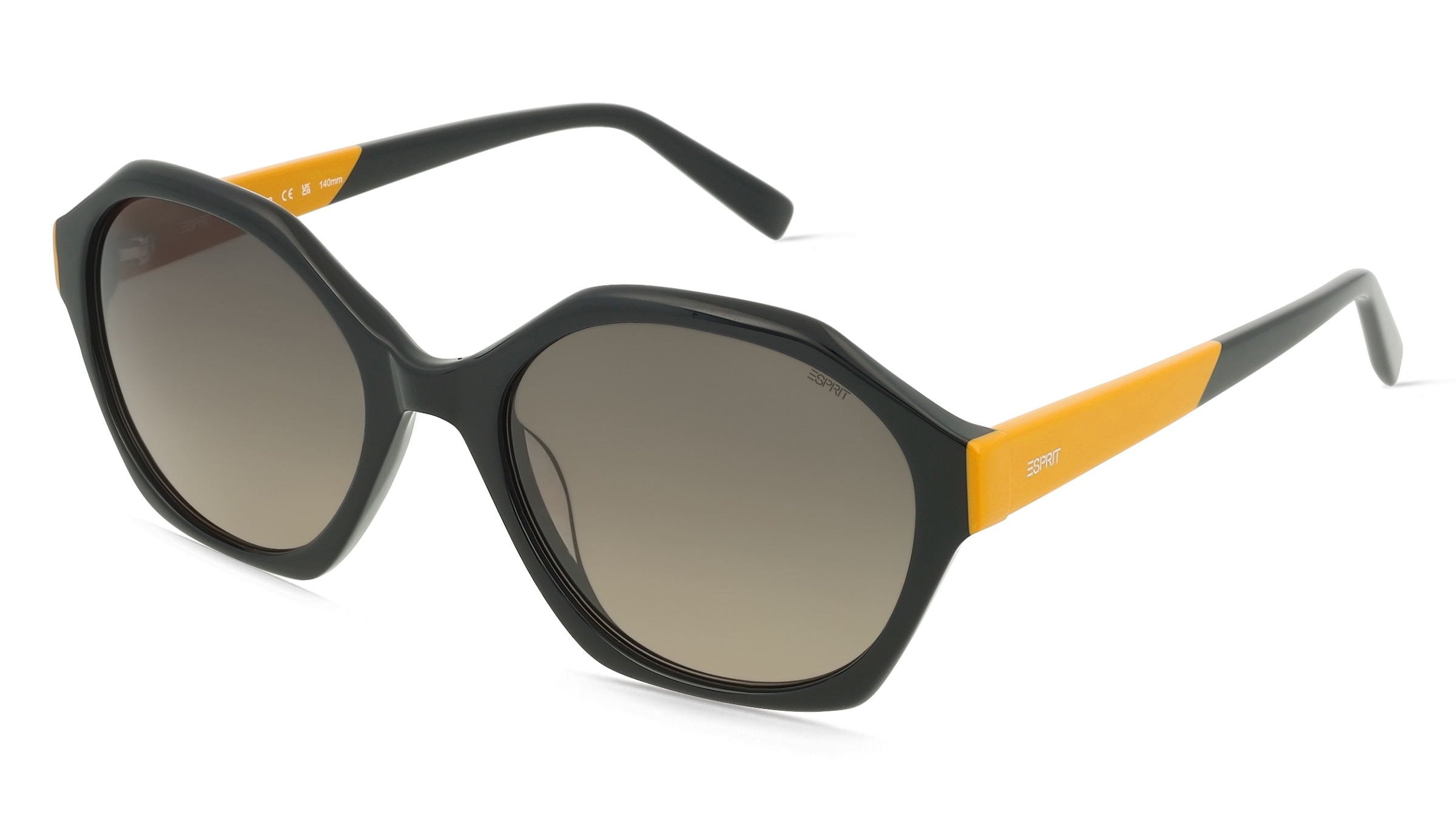 Esprit ET40122 Damen-Sonnenbrille Vollrand Quadratisch Acetat-Gestell, Schwarz