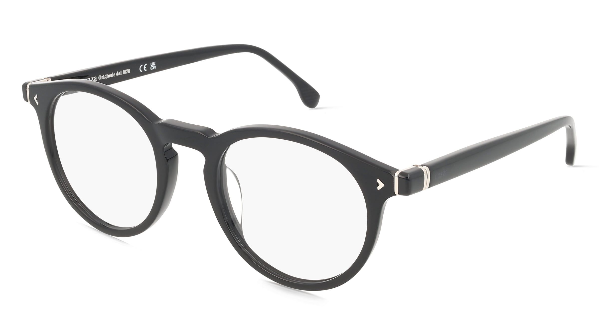Lozza VL4377 Unisex-Brille inkl. Gläser Vollrand Panto Kunststoff-Gestell 50/21/145, Schwarz