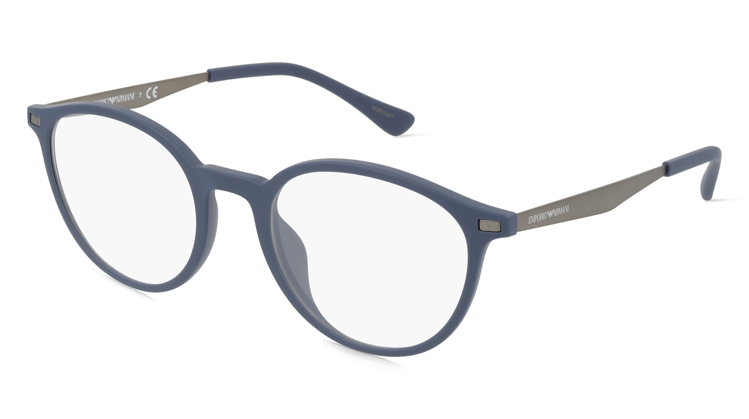 Emporio Armani EA3188U Herren-Brille inkl. Gläser Vollrand Rund Kunststoff-Gestell 51/20/150, Blau