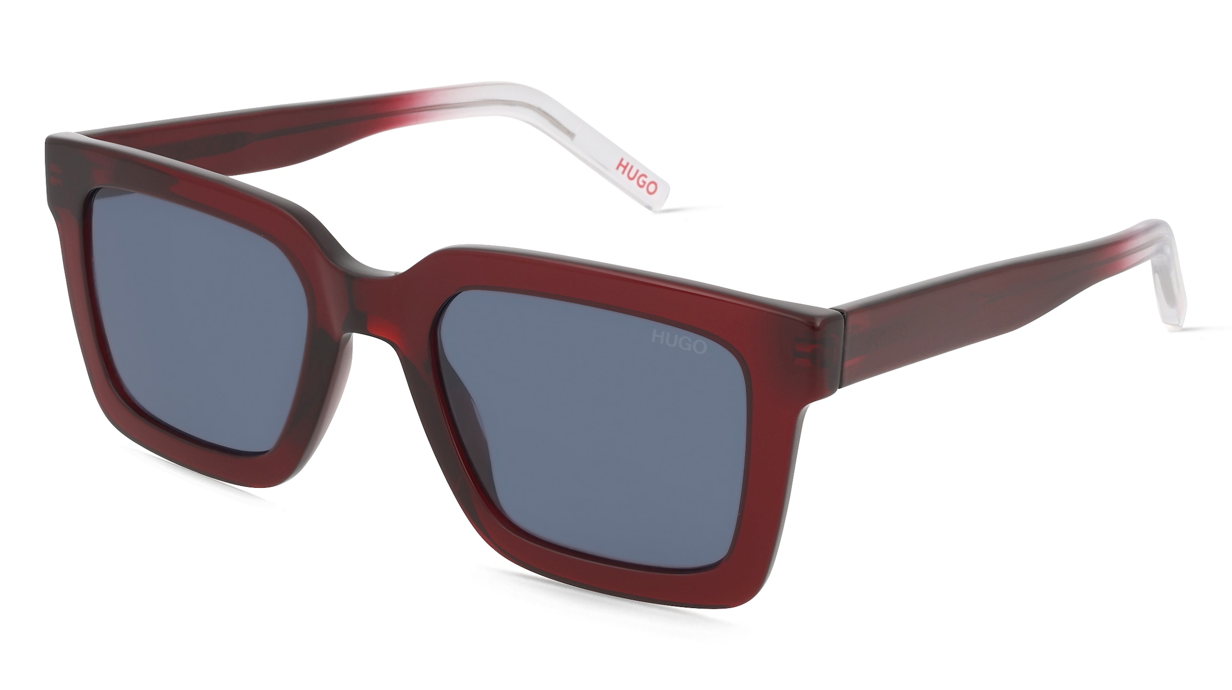 Hugo HG 1259/S Herren-Sonnenbrille Vollrand Quadratisch Acetat-Gestell, Rot