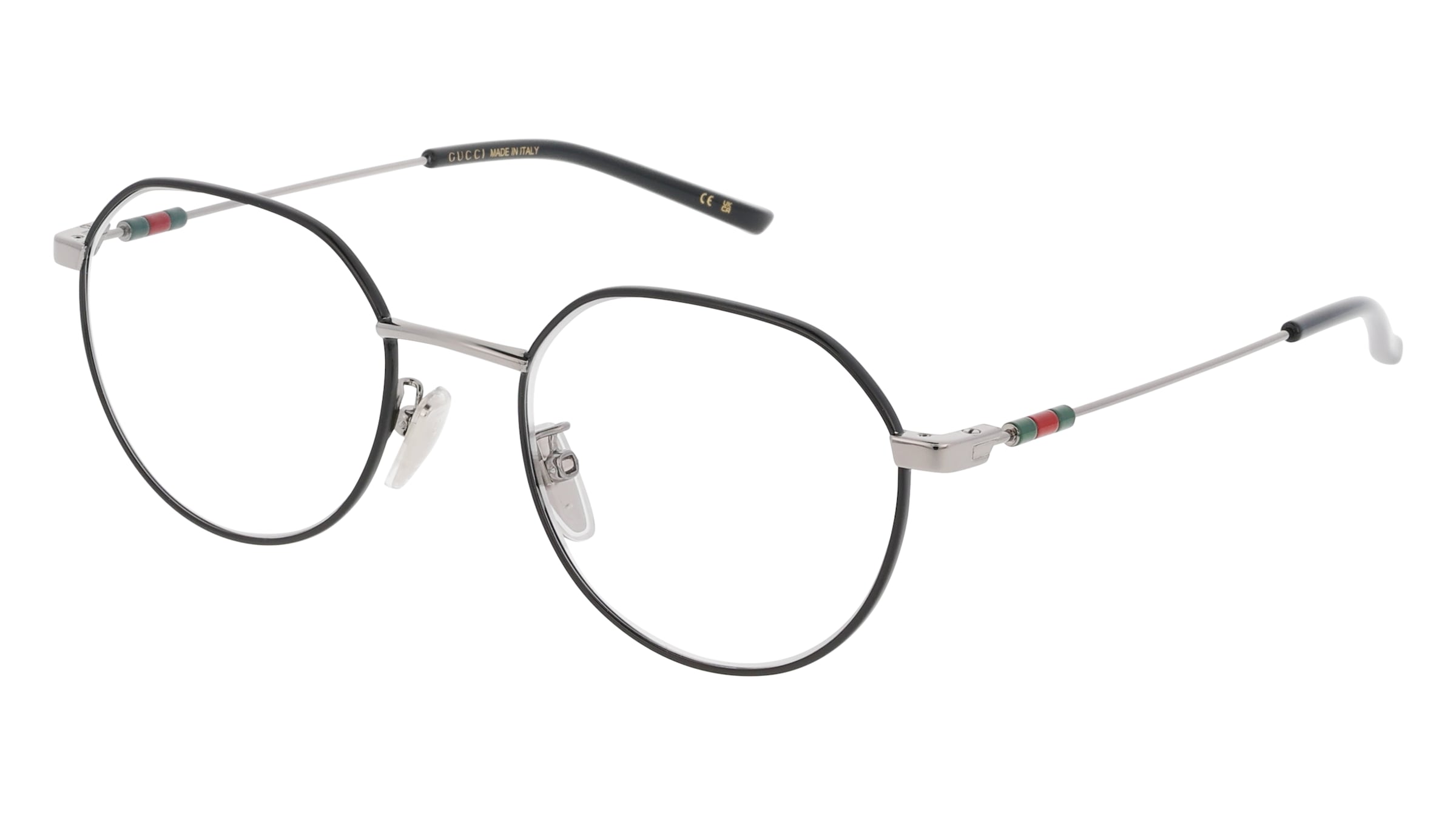 Gucci GG2141OK Unisex-Brille inkl. Gläser Vollrand Rund Metall-Gestell 51/20/145, Schwarz