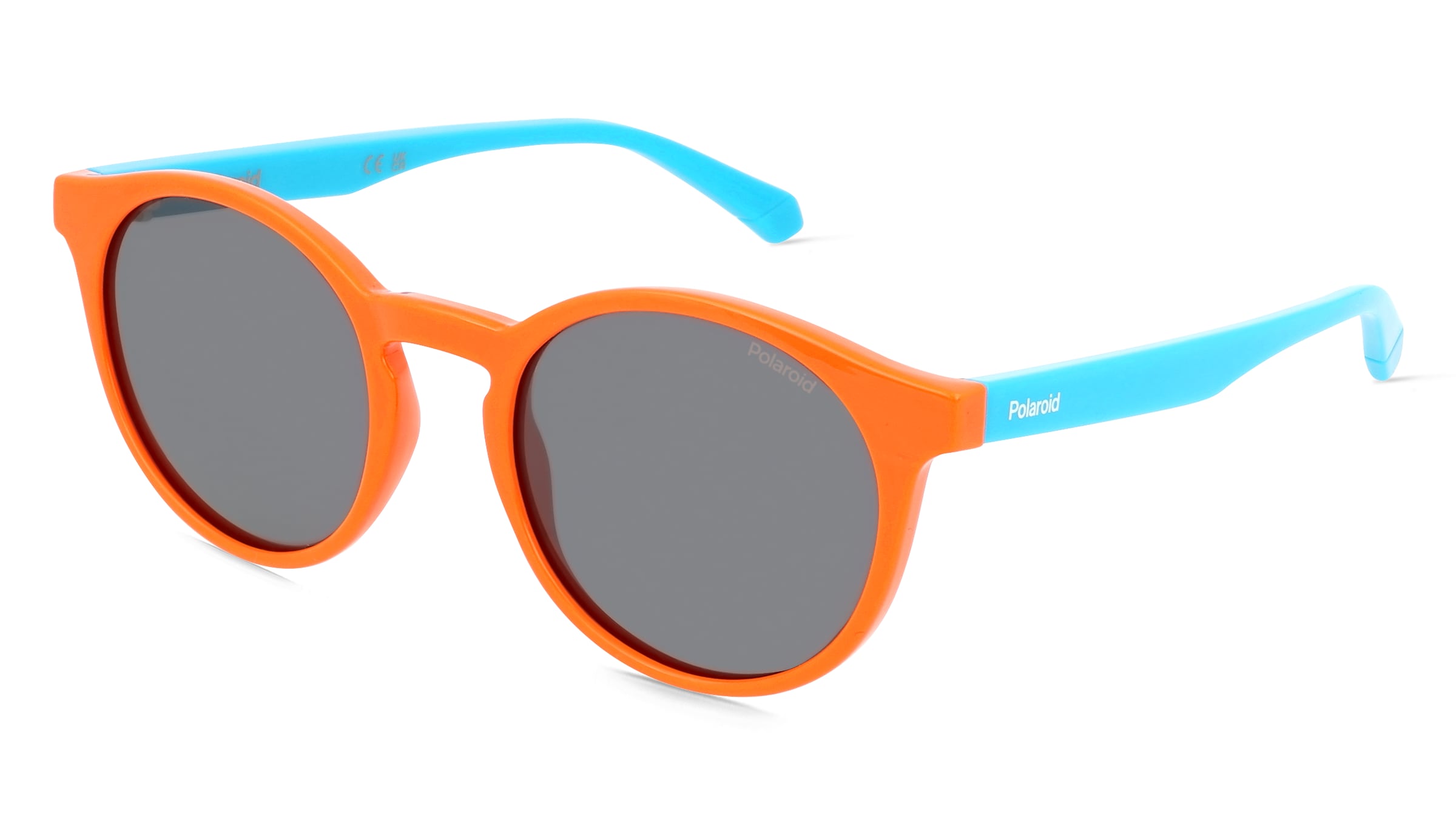 Polaroid 207385 Kinder-Sonnenbrille Vollrand Panto Kunststoff-Gestell, Orange