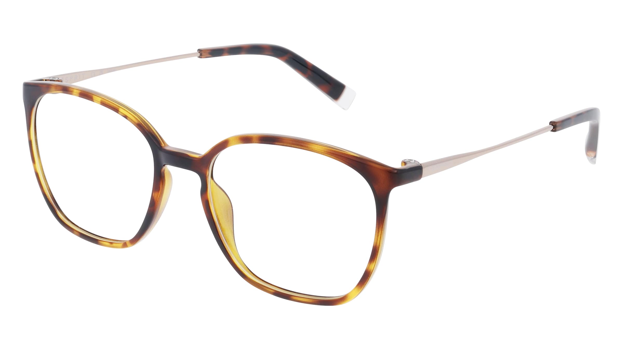 Esprit 33518 Damen-Brille inkl. Gläser Vollrand Quadratisch Kunststoff-Gestell 50/17/140, Havanna